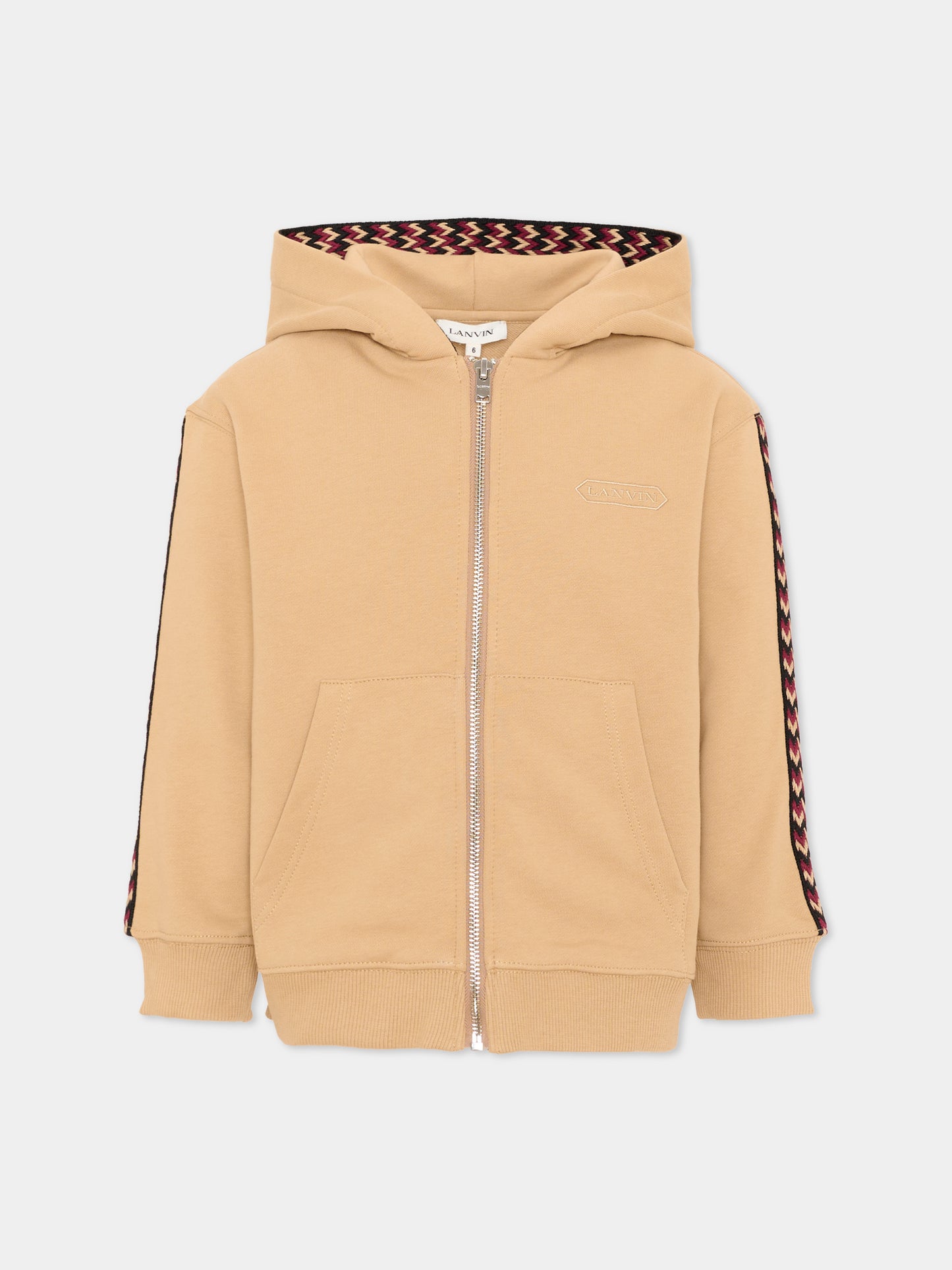Felpa con cappuccio beige con logo,Lanvin Petite,N30424 276