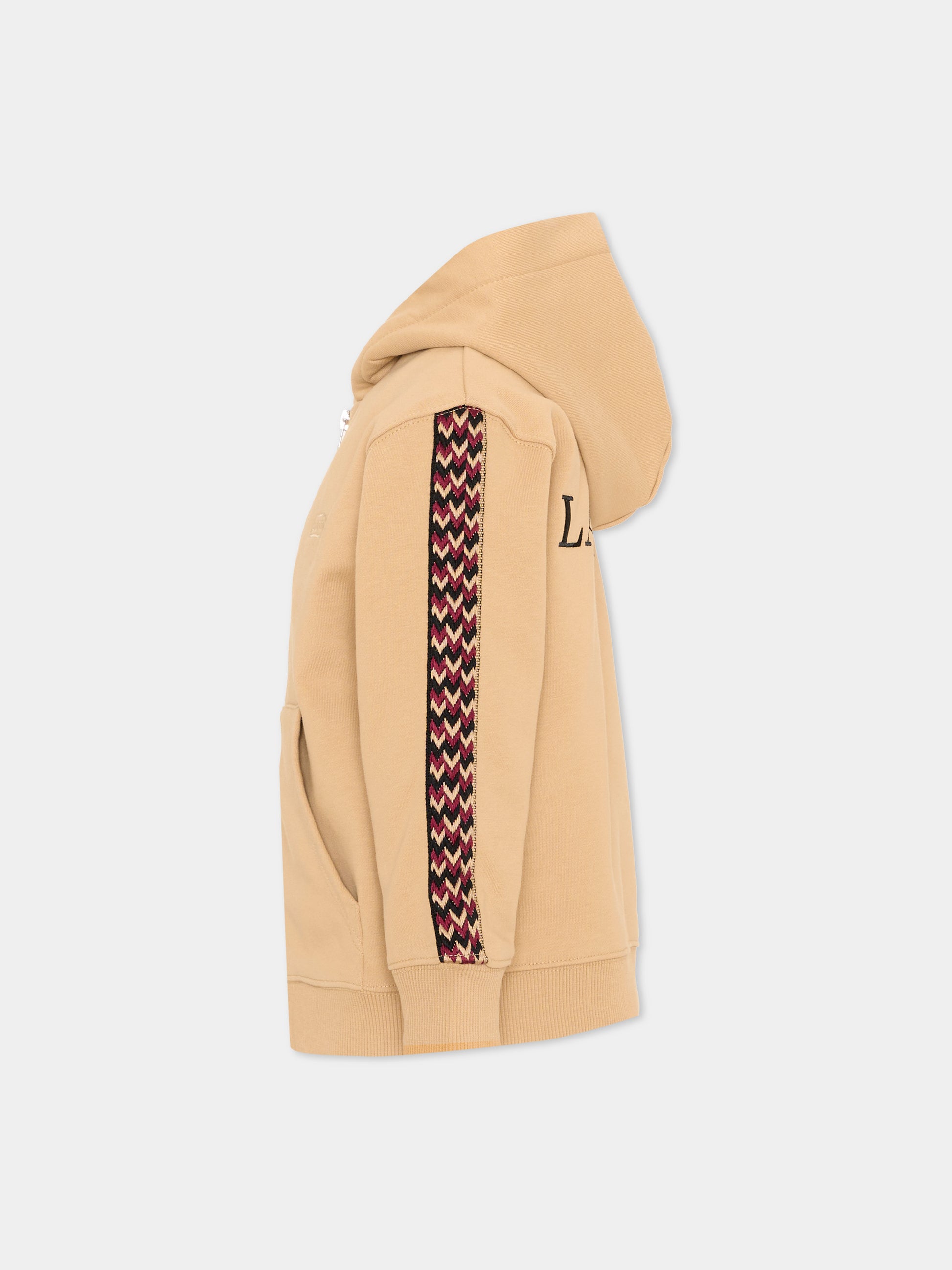 Felpa con cappuccio beige con logo,Lanvin Petite,N30424 276