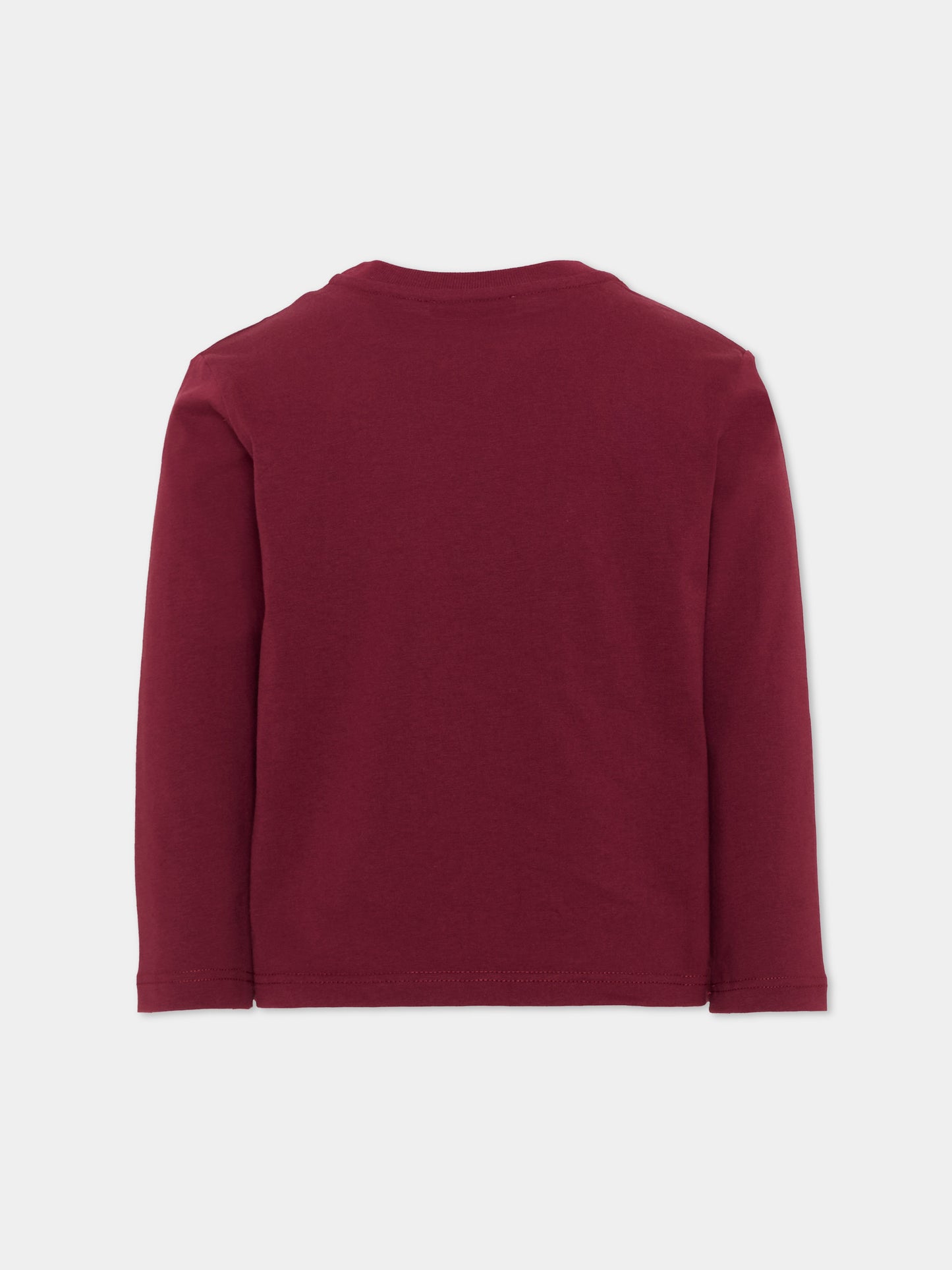 T-shirt a manica lunga bordeaux con logo,Lanvin Petite,N30429 955