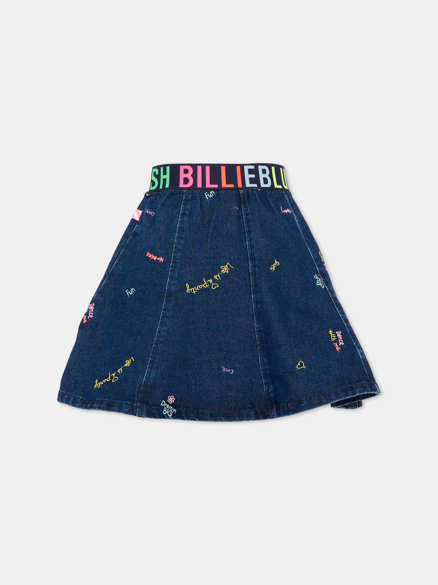 Gonna denim per bambina con logo,Billieblush,U22361 Z10