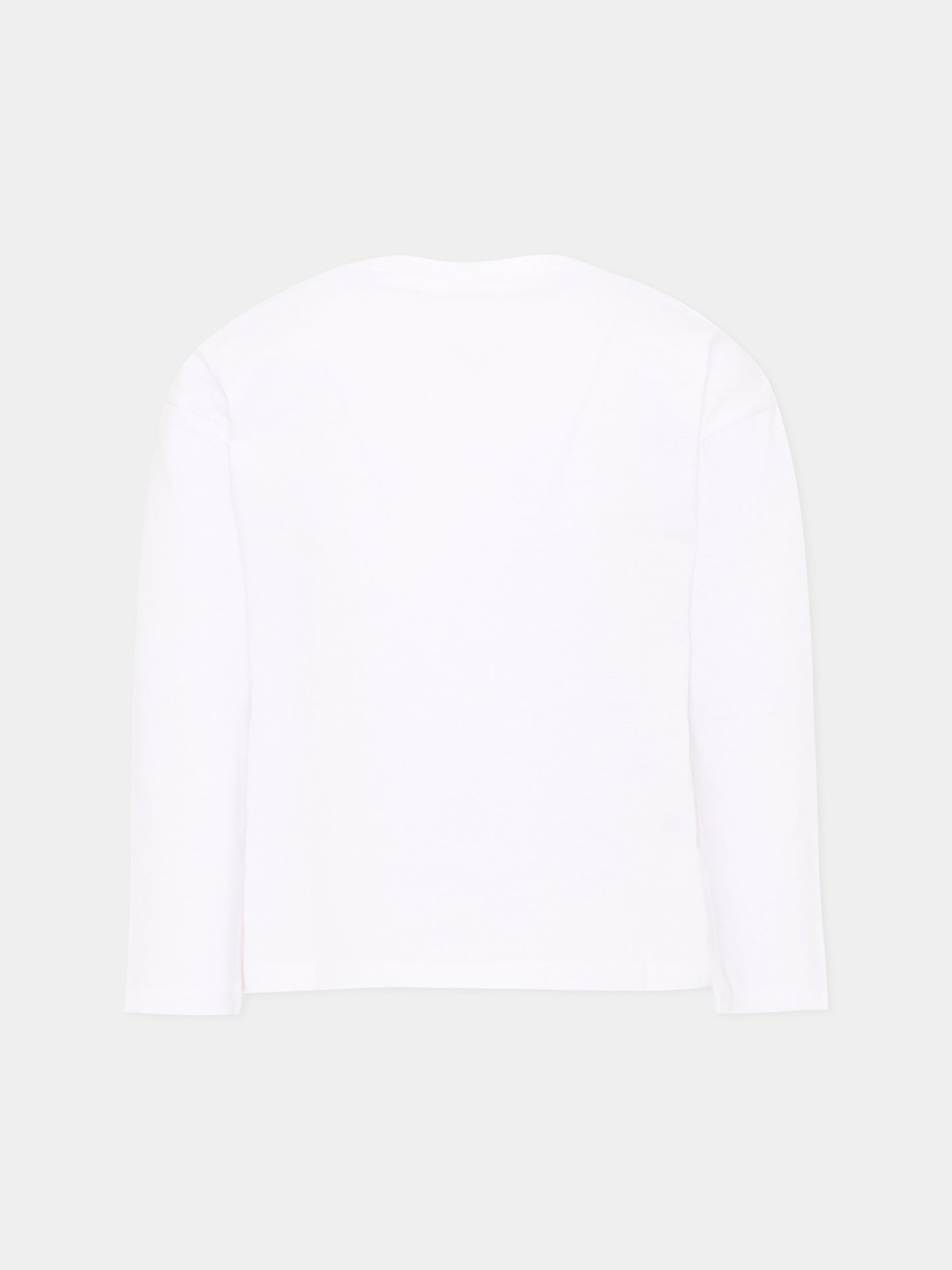 T-shirt a manica lunga bianca per bambina con stampa,Billieblush,U22387 10P