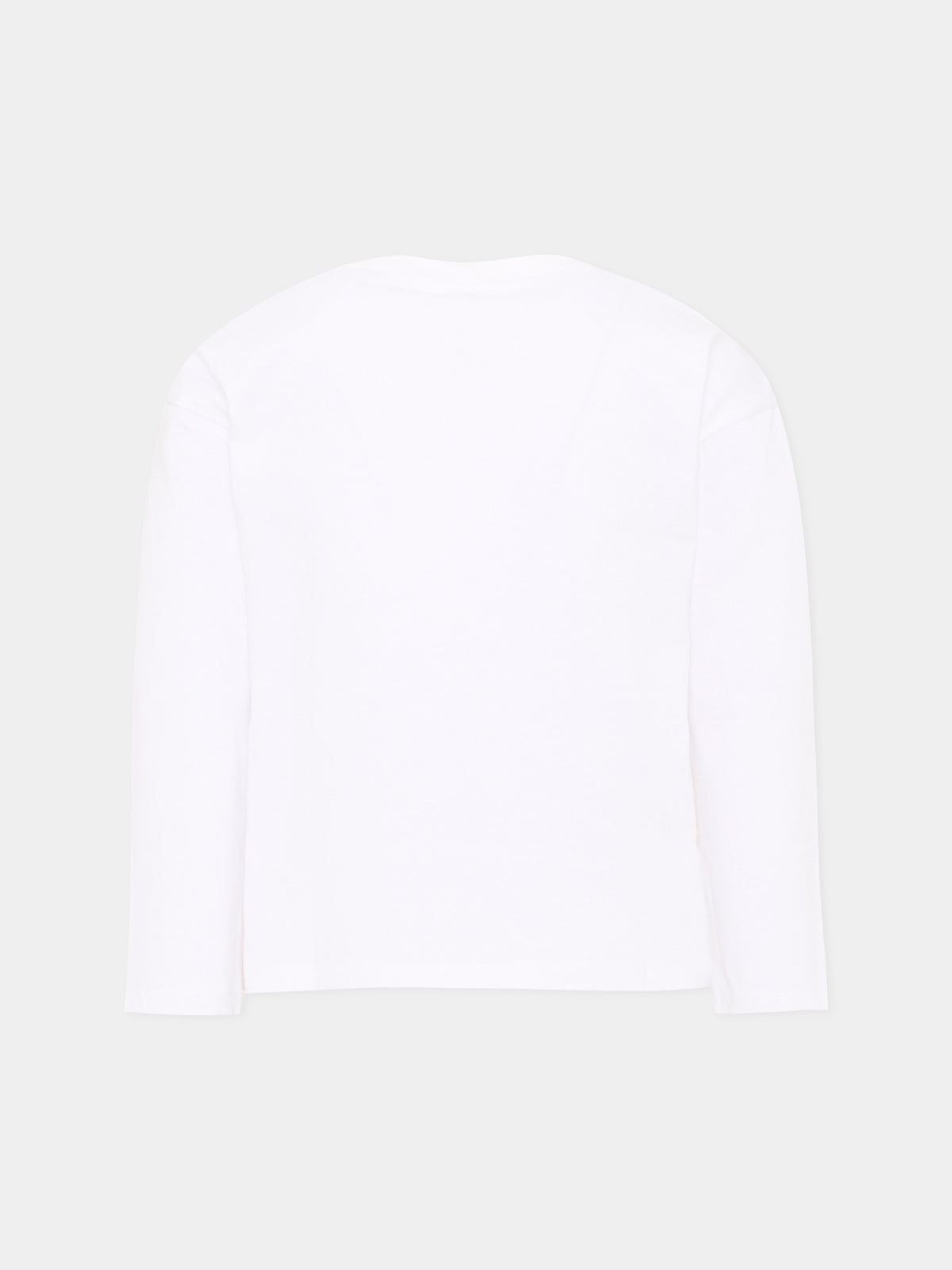 T-shirt a manica lunga bianca per bambina con stampa,Billieblush,U22387 10P