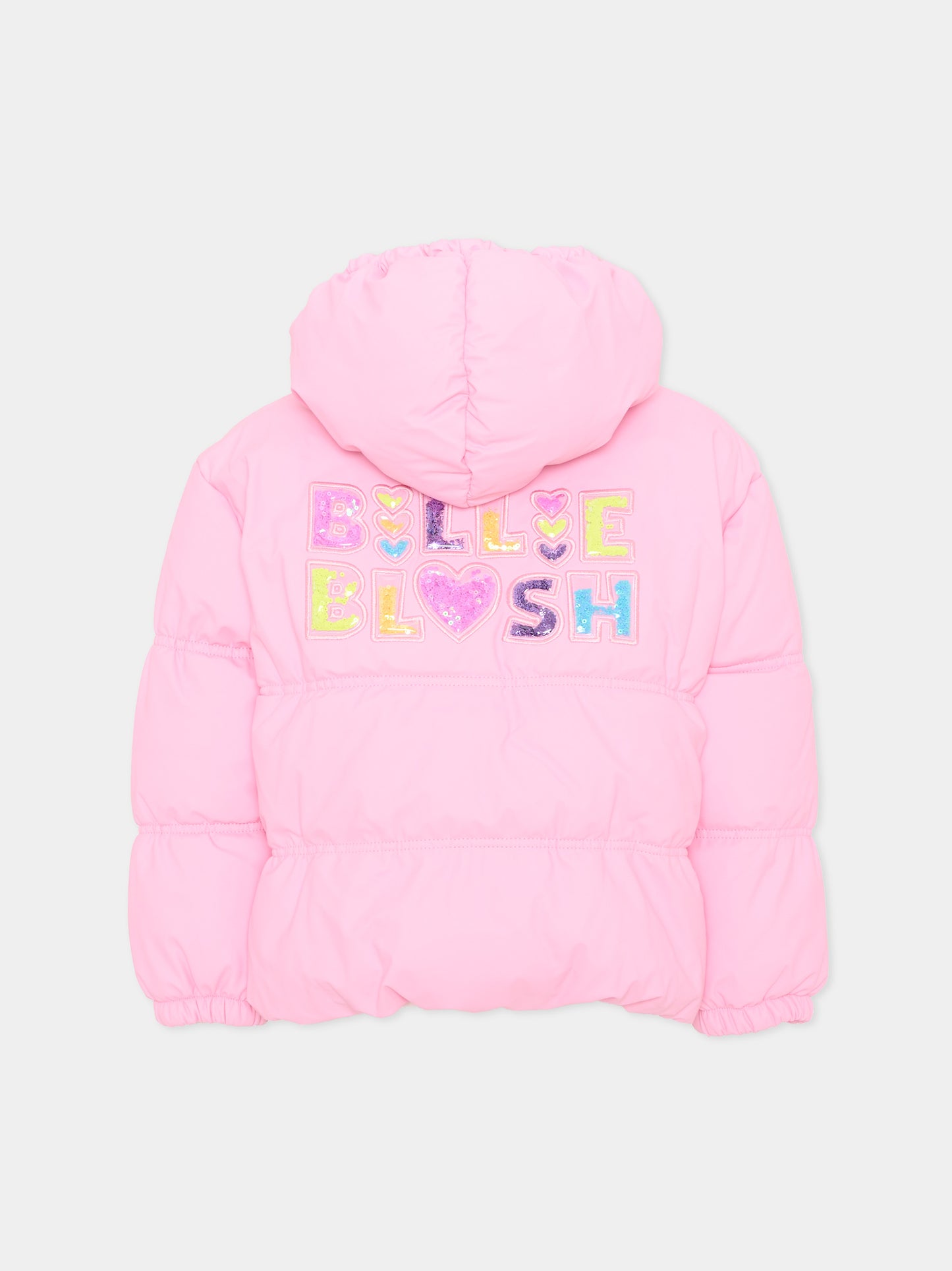 Piumini rosa per bambina con logo,Billieblush,U22444 48X