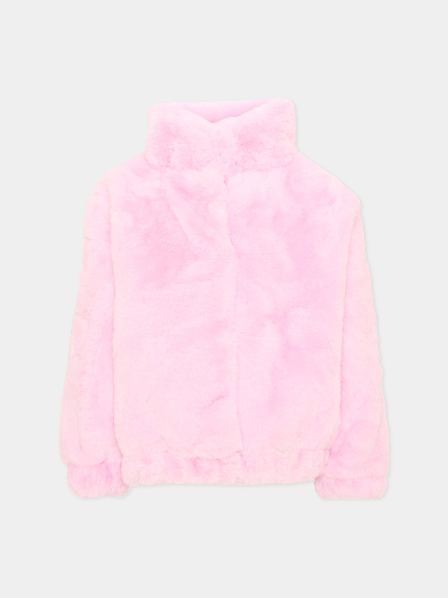 Ecopelliccia rosa per bambina con cuore,Billieblush,U22448 475
