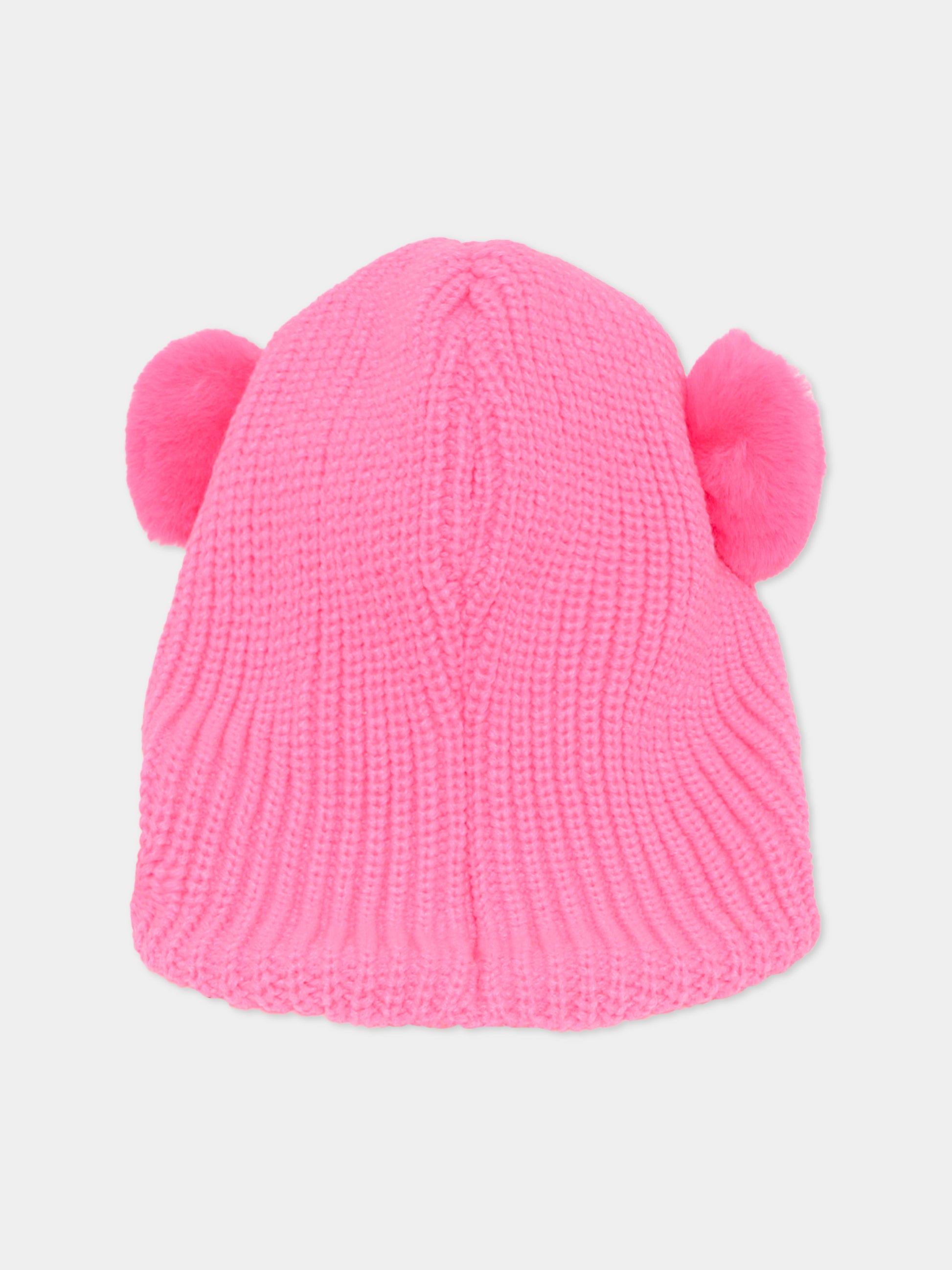 Balaclava fucsia per bambina con pompon,Billieblush,U22507 47A