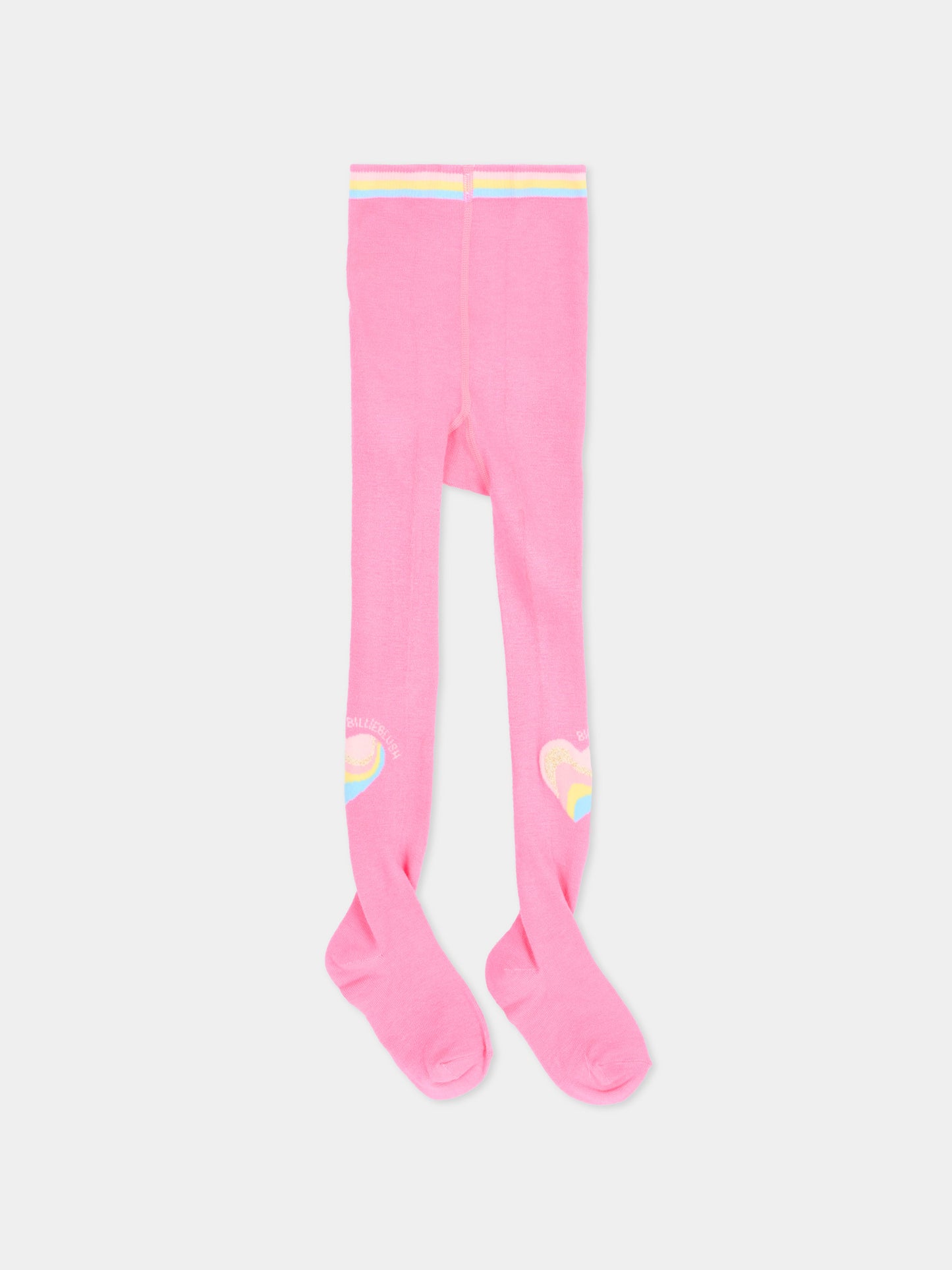 Collant fucsia per bambina con cuori,Billieblush,U22510 47A