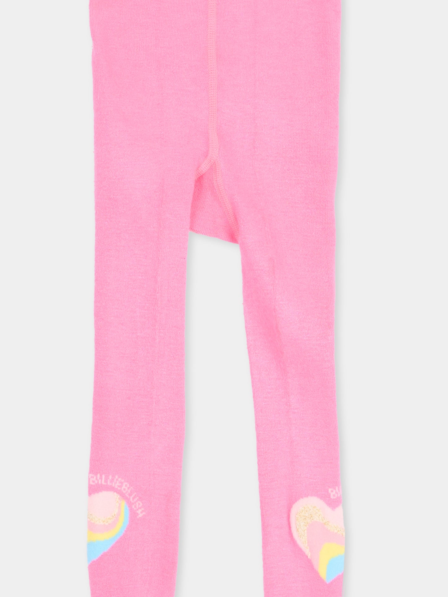 Collant fucsia per bambina con cuori,Billieblush,U22510 47A