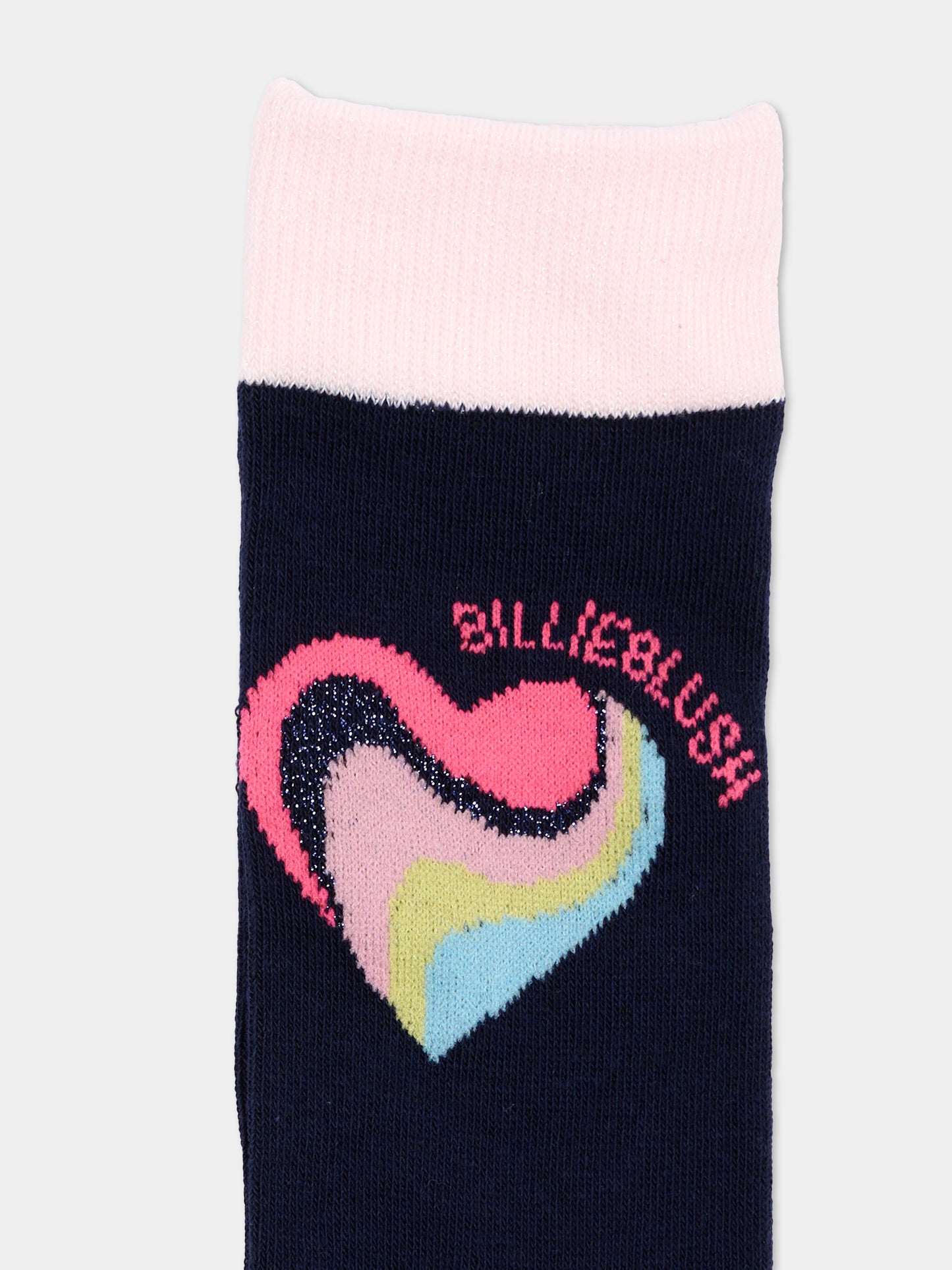 Calzini blu per bambina con cuore,Billieblush,U22517 85T