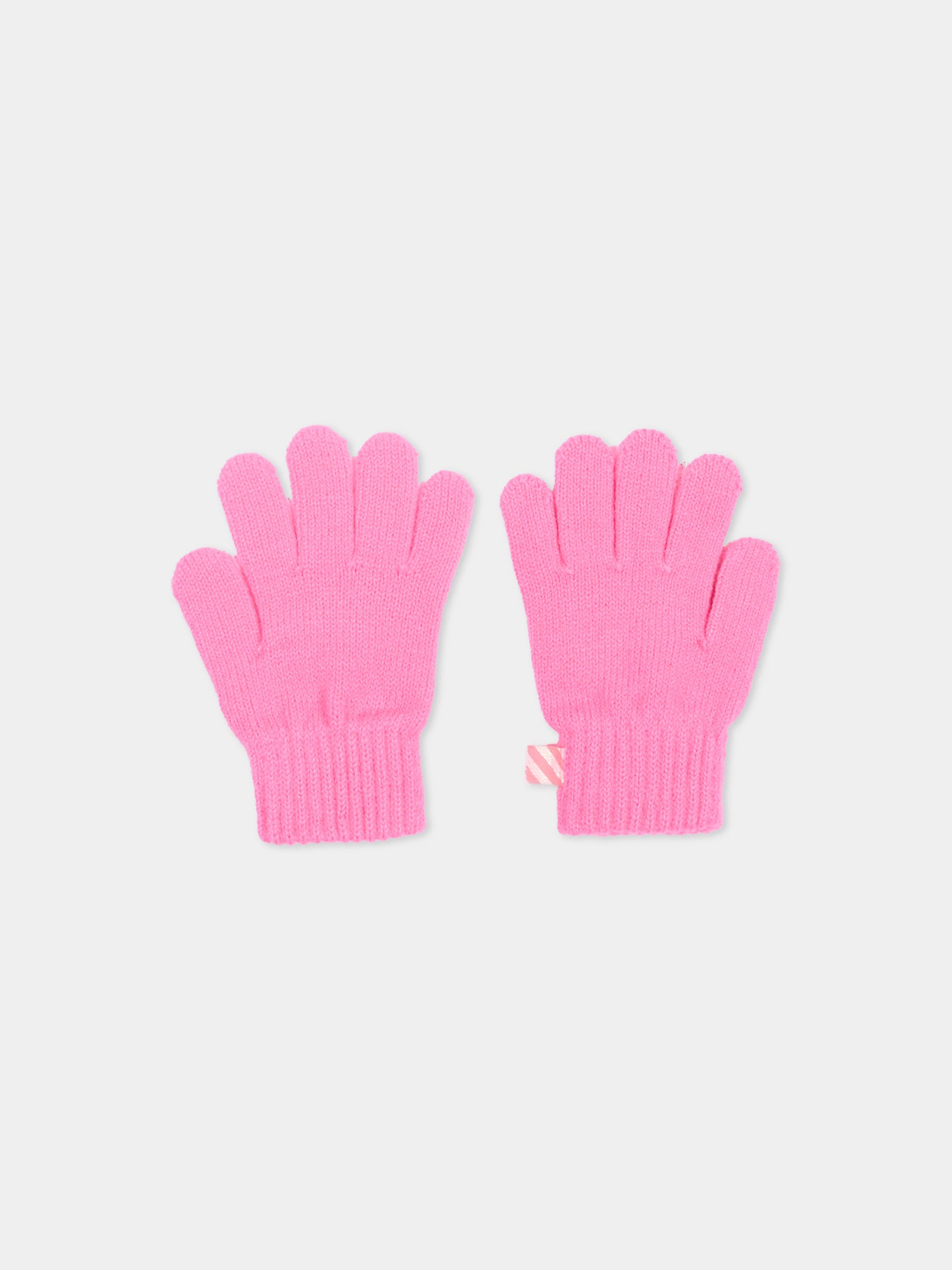 Guanti fucsia per bambina con logo,Billieblush,U22541 47A