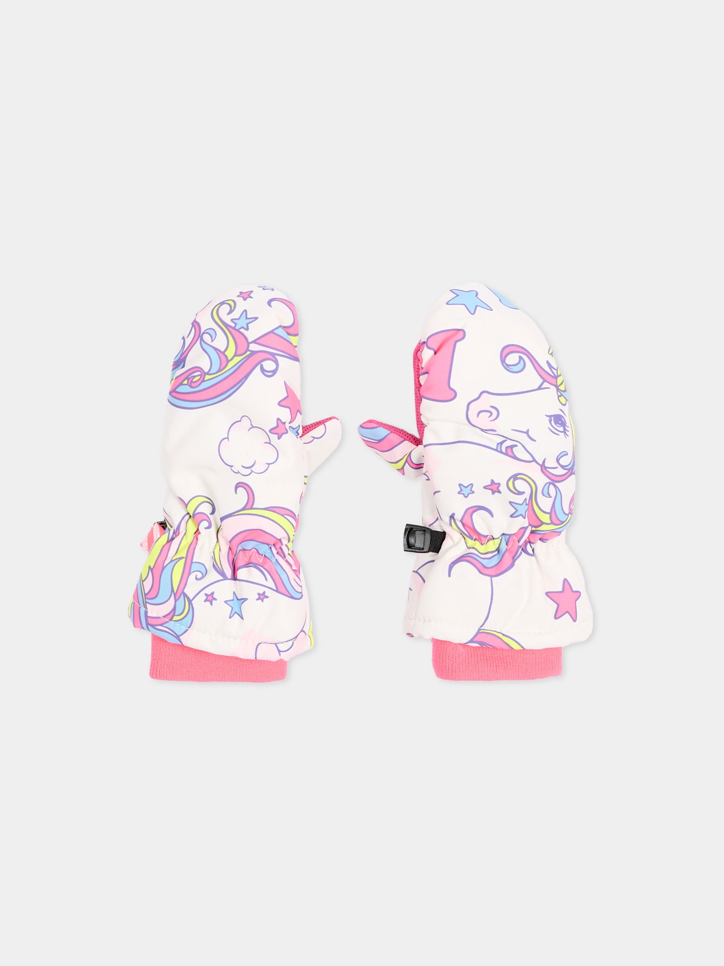 Guanti rosa per bambina con unicorni,Billieblush,U22542 47A
