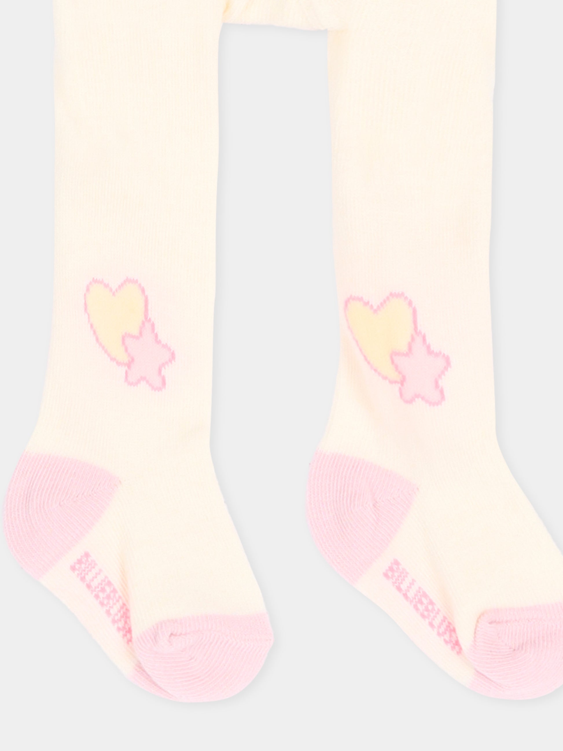 Collant avorio per neonata con cuore e stella,Billieblush,U22549 121