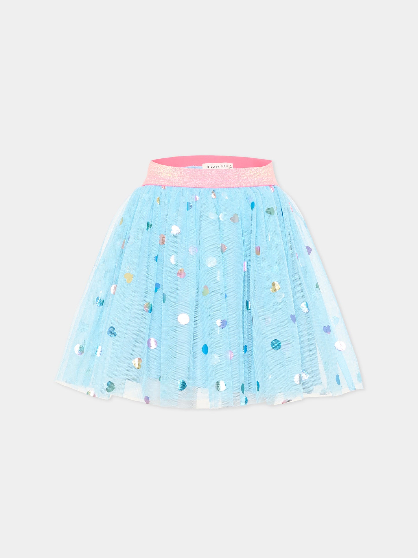 Gonna celeste per bambina con cuori,Billieblush,U22569 78R