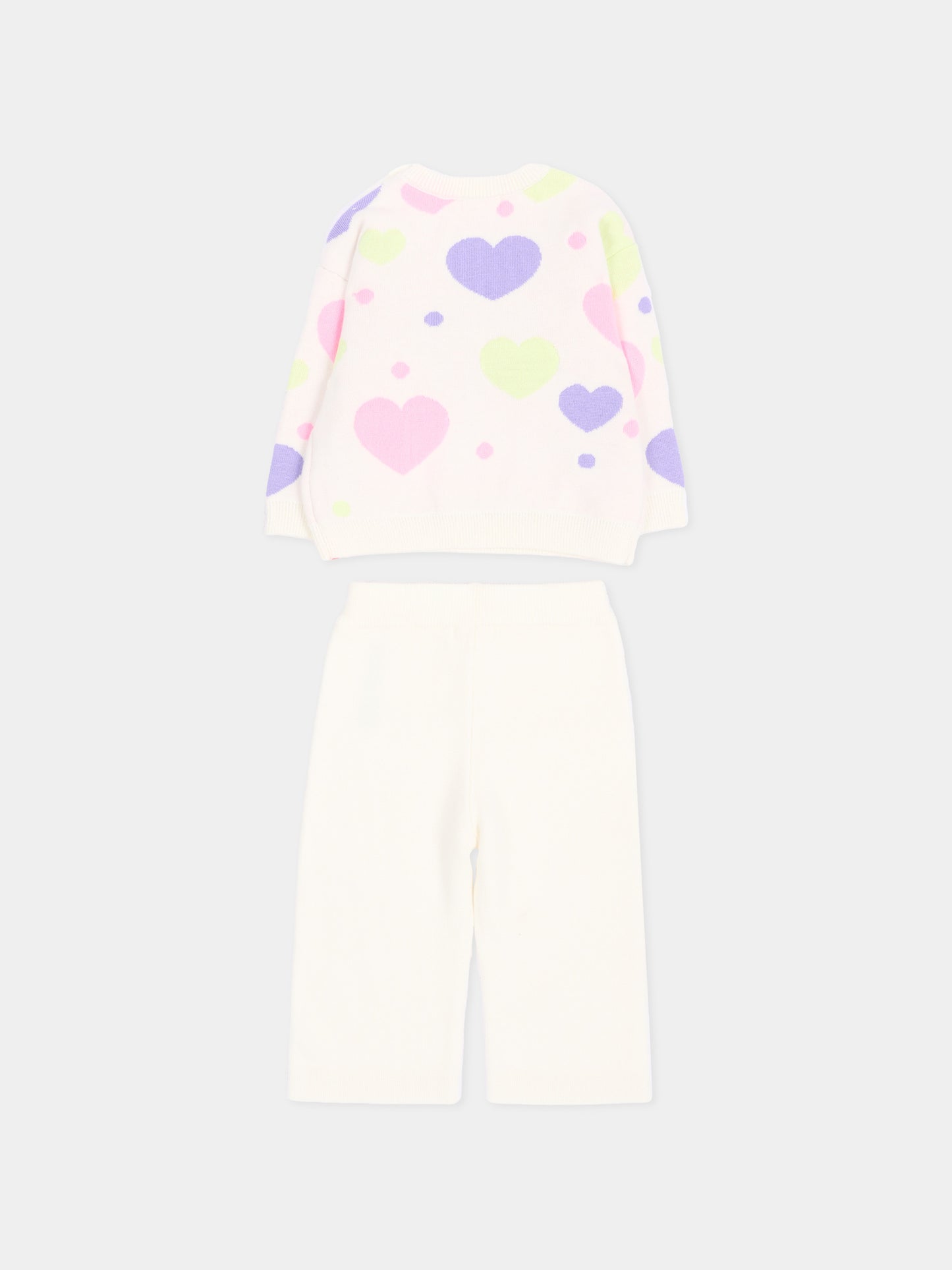 Completo sportivo avorio per neonata con cuori,Billieblush,U22611 121