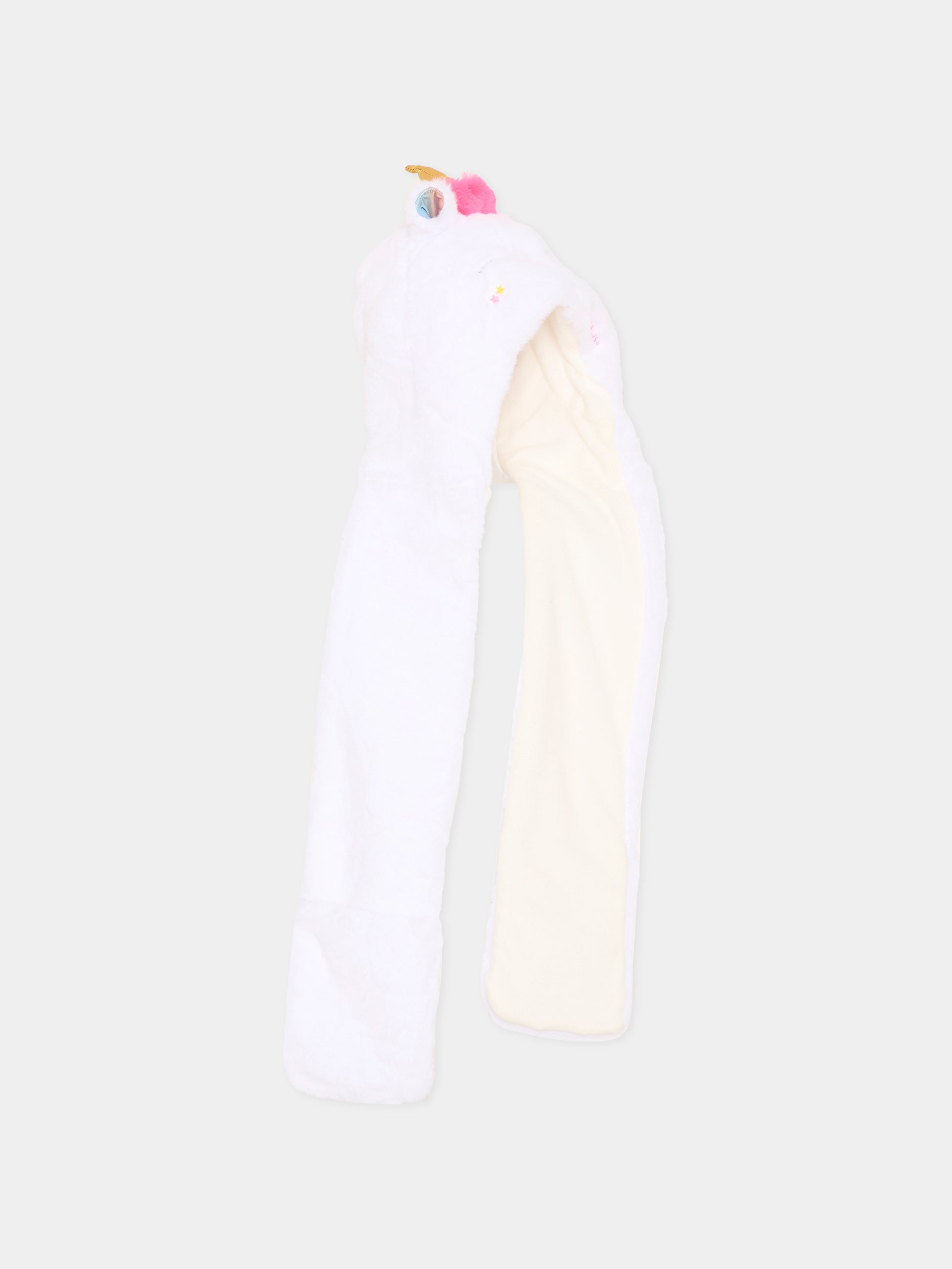 Sciarpa bianca per bambina con unicorno,Billieblush,U22626 Z41