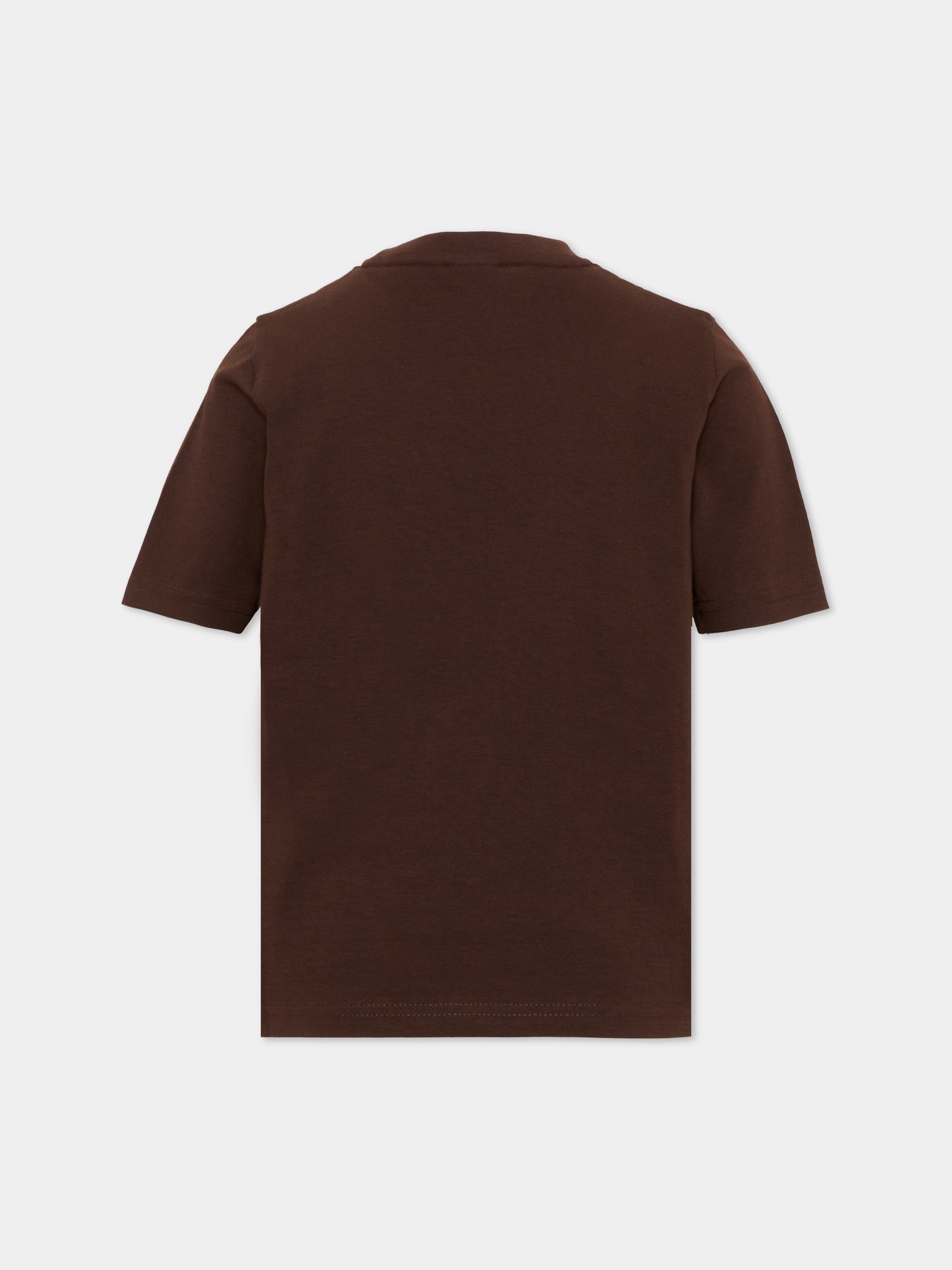 T-Shirt marrone per bambino con logo,Boss,J52711 343