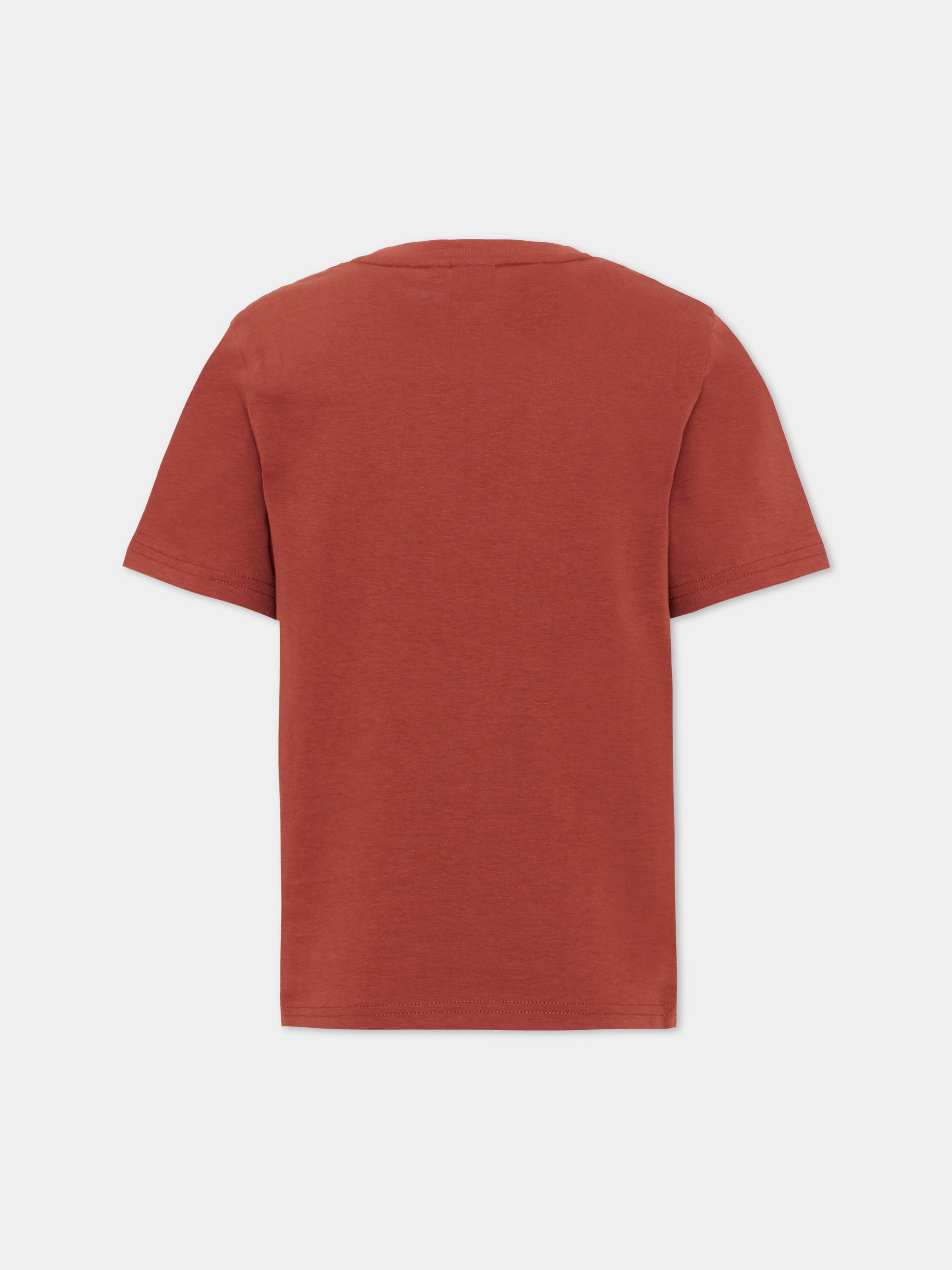 T-Shirt bordeaux per bambino con logo,Boss,J52711 95G