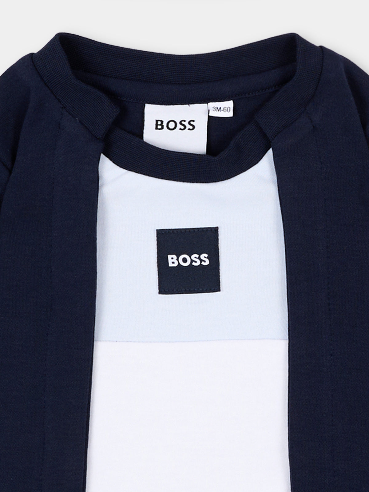 Set Tutine blu per neonato con logo,Boss,J53292 849
