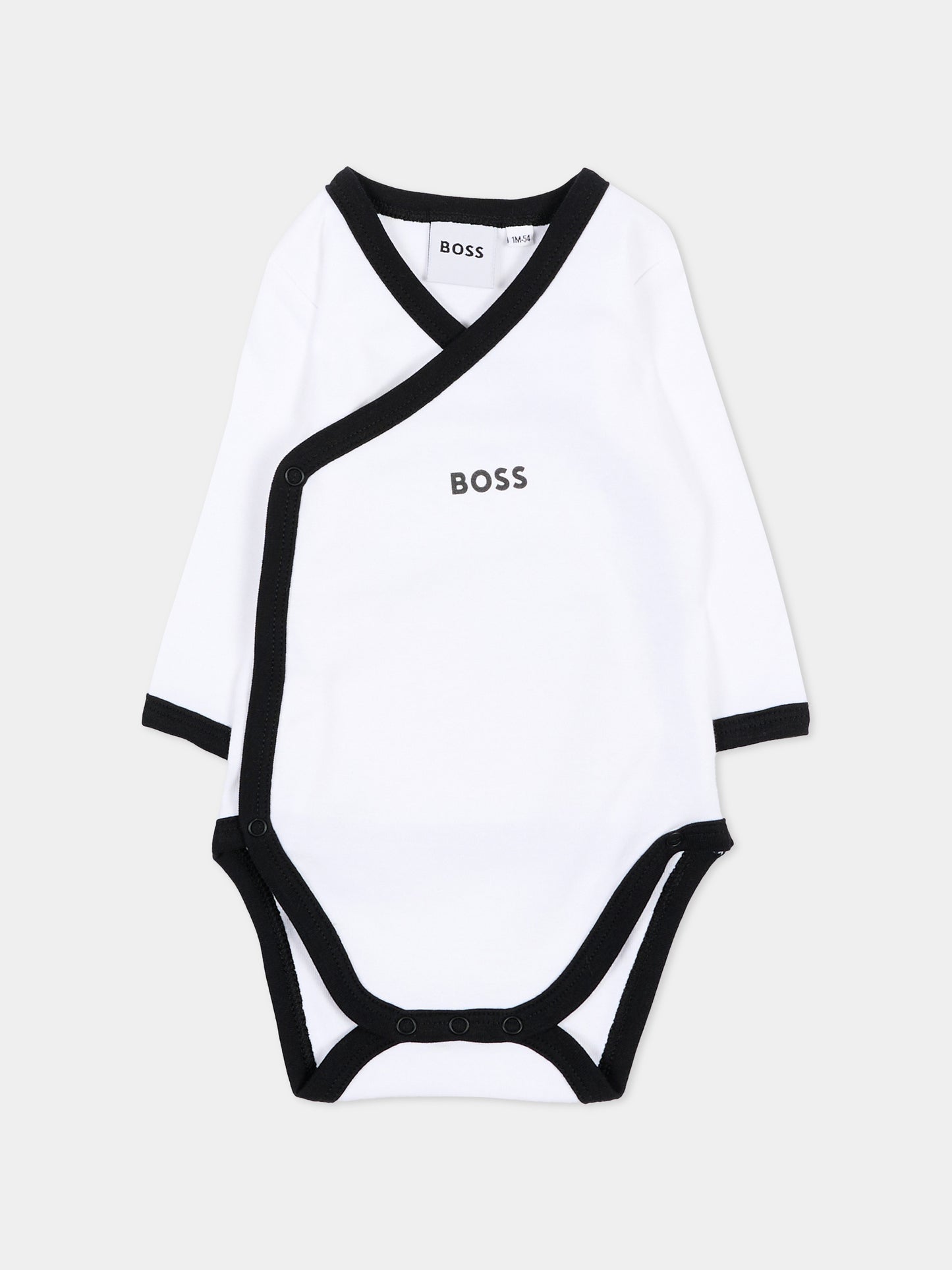 Set tutina bianco per neonato con logo,Boss,J53293 10P