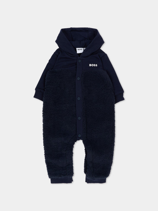 Tutina blu per neonato con logo,Boss,J53297 849