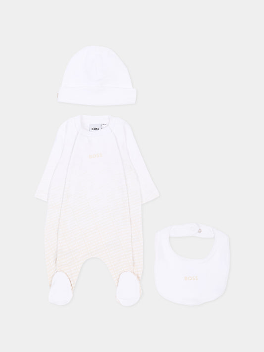 Set tutina avorio per neonato con logo,Boss,J53313 21K
