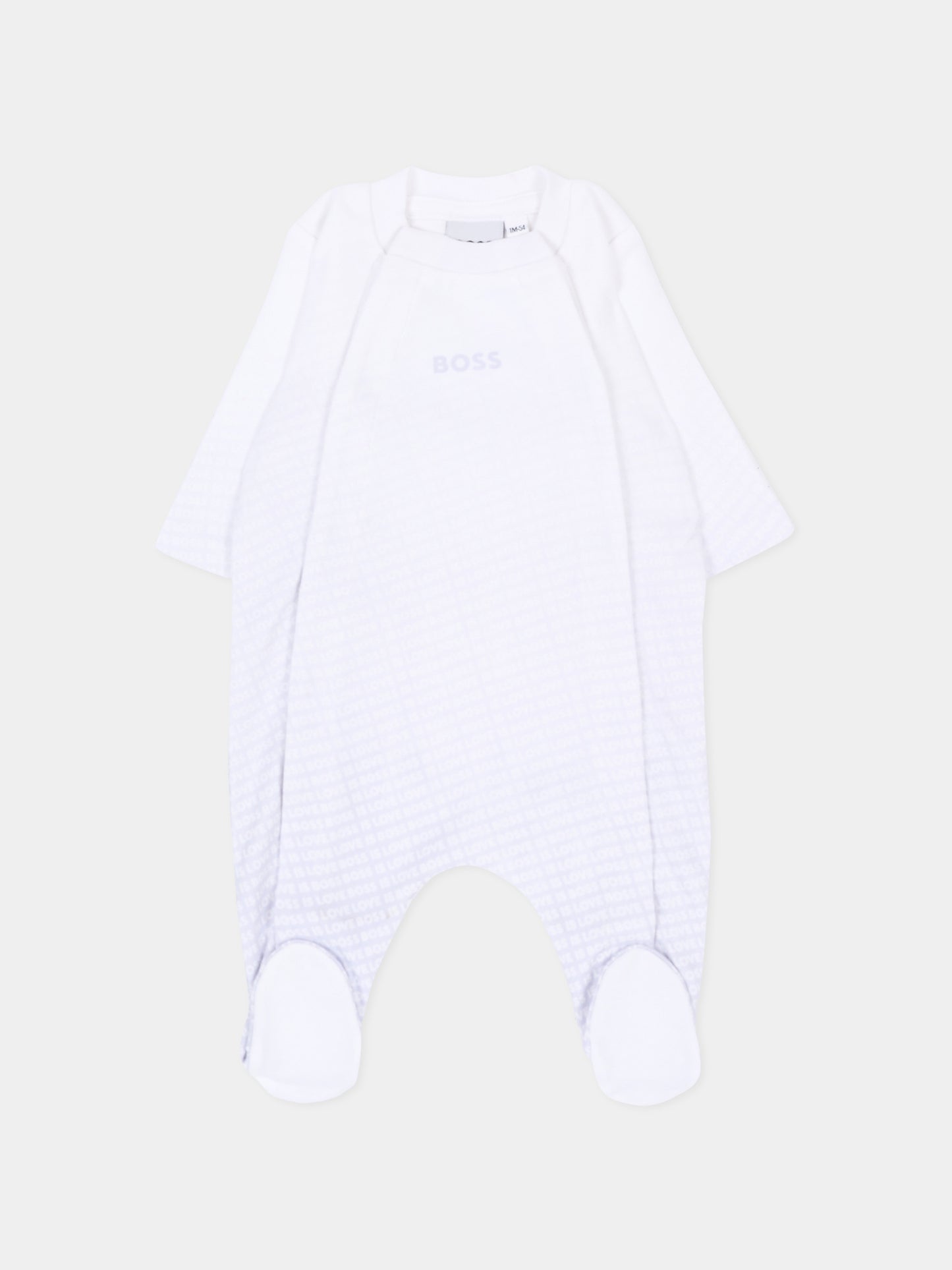 Set tutina bianco per neonato con logo,Boss,J53313 771