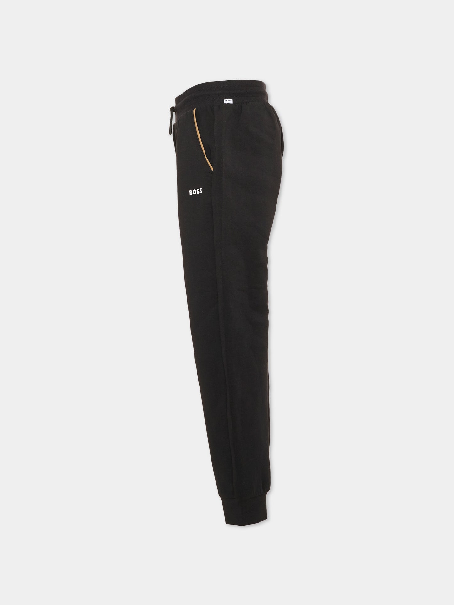 Pantalone nero per bambino con logo,Boss,J53345 09B