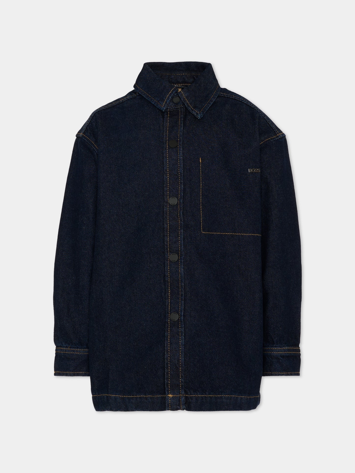 Camicia in denim per bambino con logo,Boss,J53362 Z35