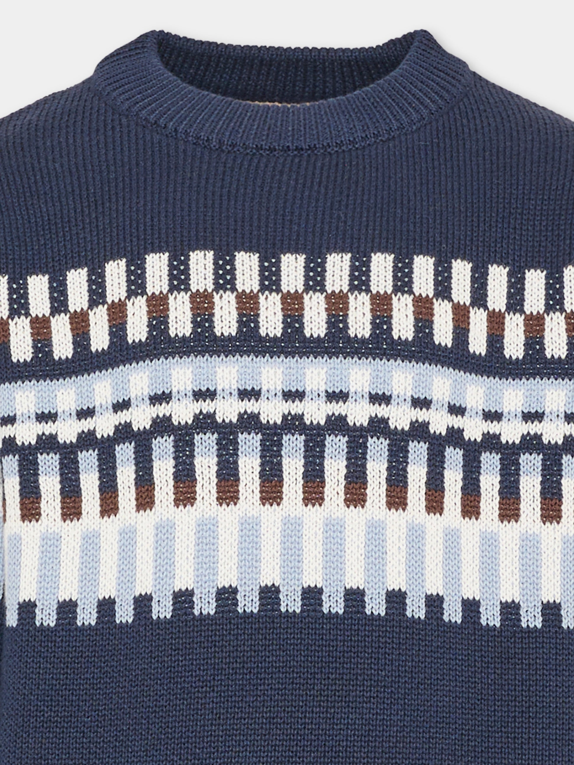 Maglione blu per bambino a righe,Boss,J53393 849