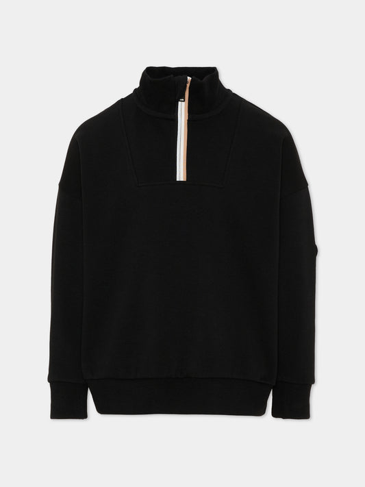 Felpa nera per bambino,Boss,J53403 09B