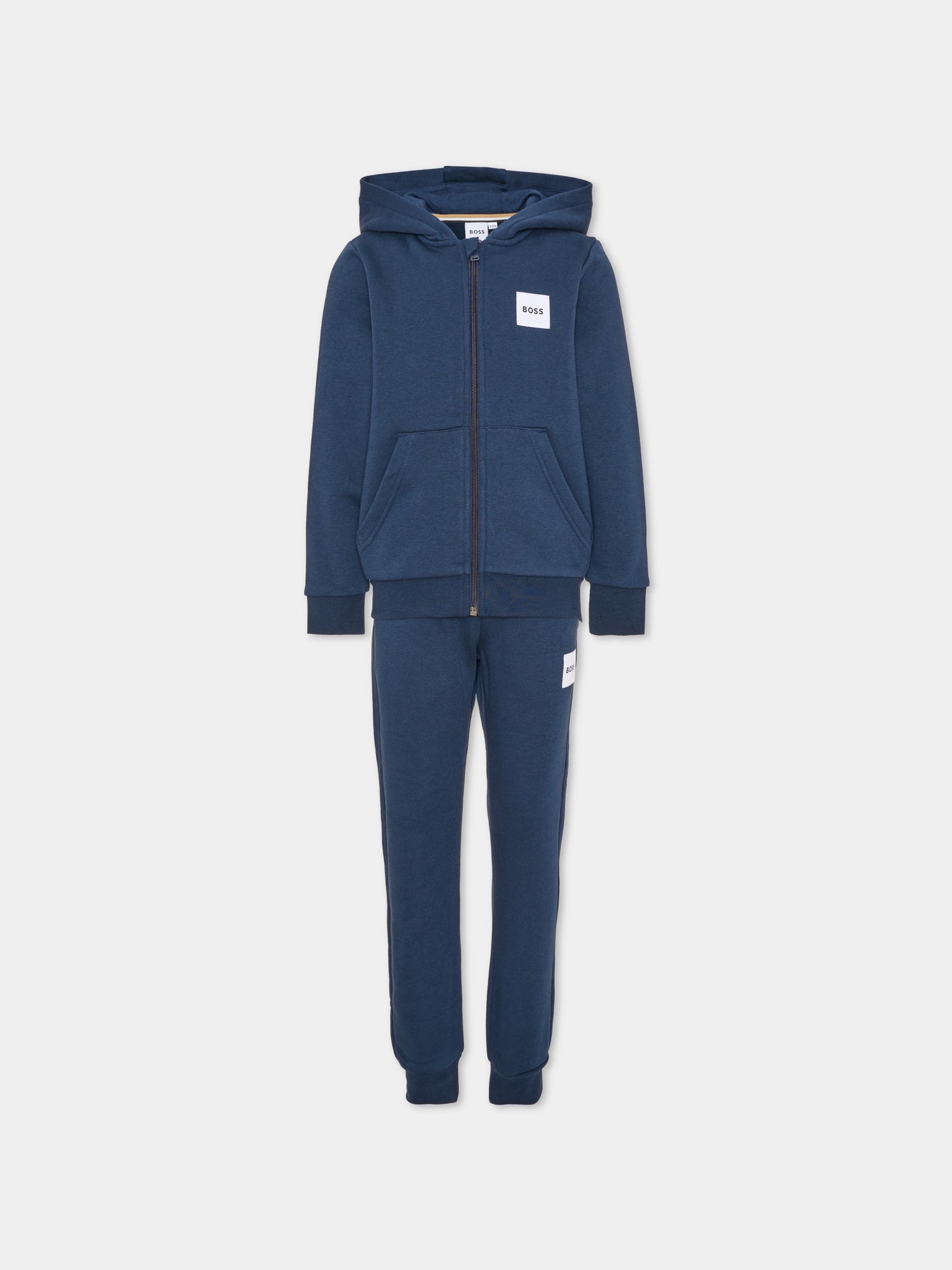 Completo sportivo lungo blu per bambino con logo,Boss,J53442 849