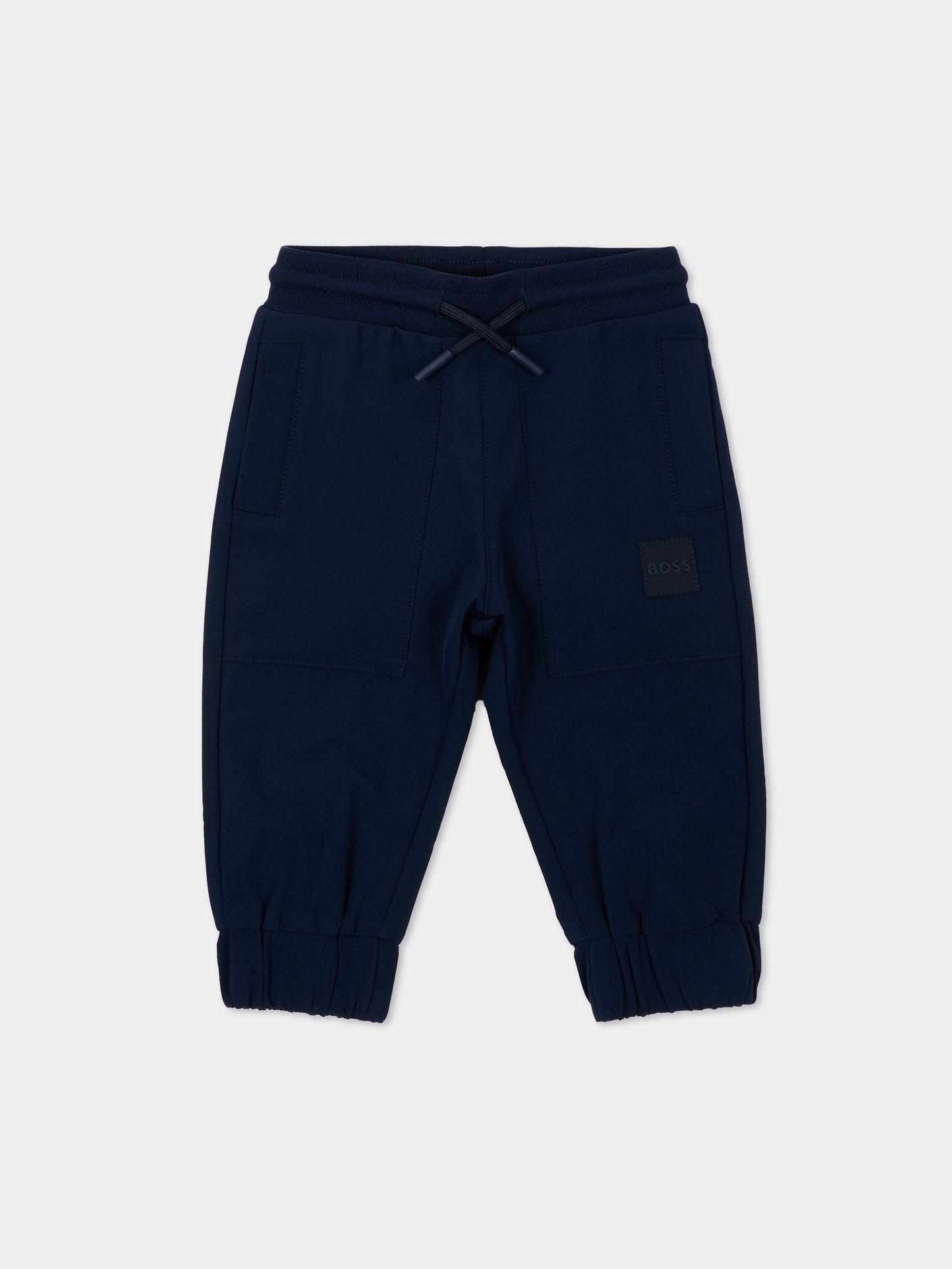 Pantalone blu per neonato con logo,Boss,J53471 849