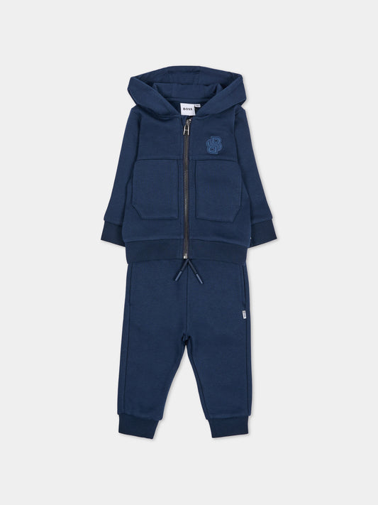 Completo sportivo lungo blu per neonato,Boss,J53512 849