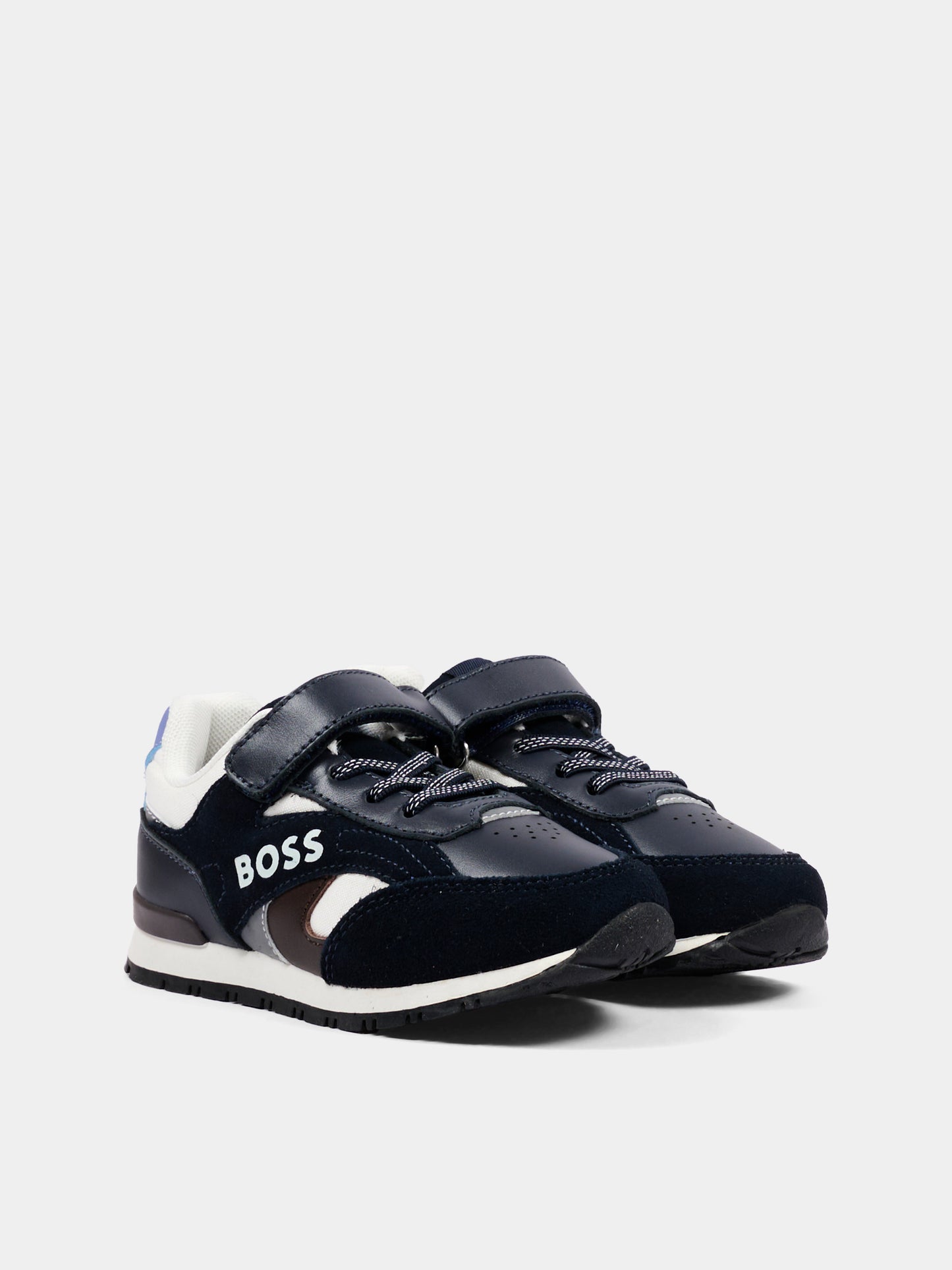 Sneakers blu per bambino con logo,Boss,J53544 849