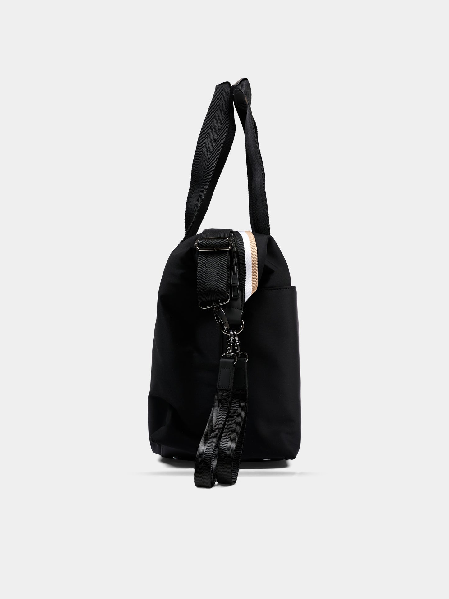 Borsa mamma nera per neonati con logo,Boss,J53560 09B