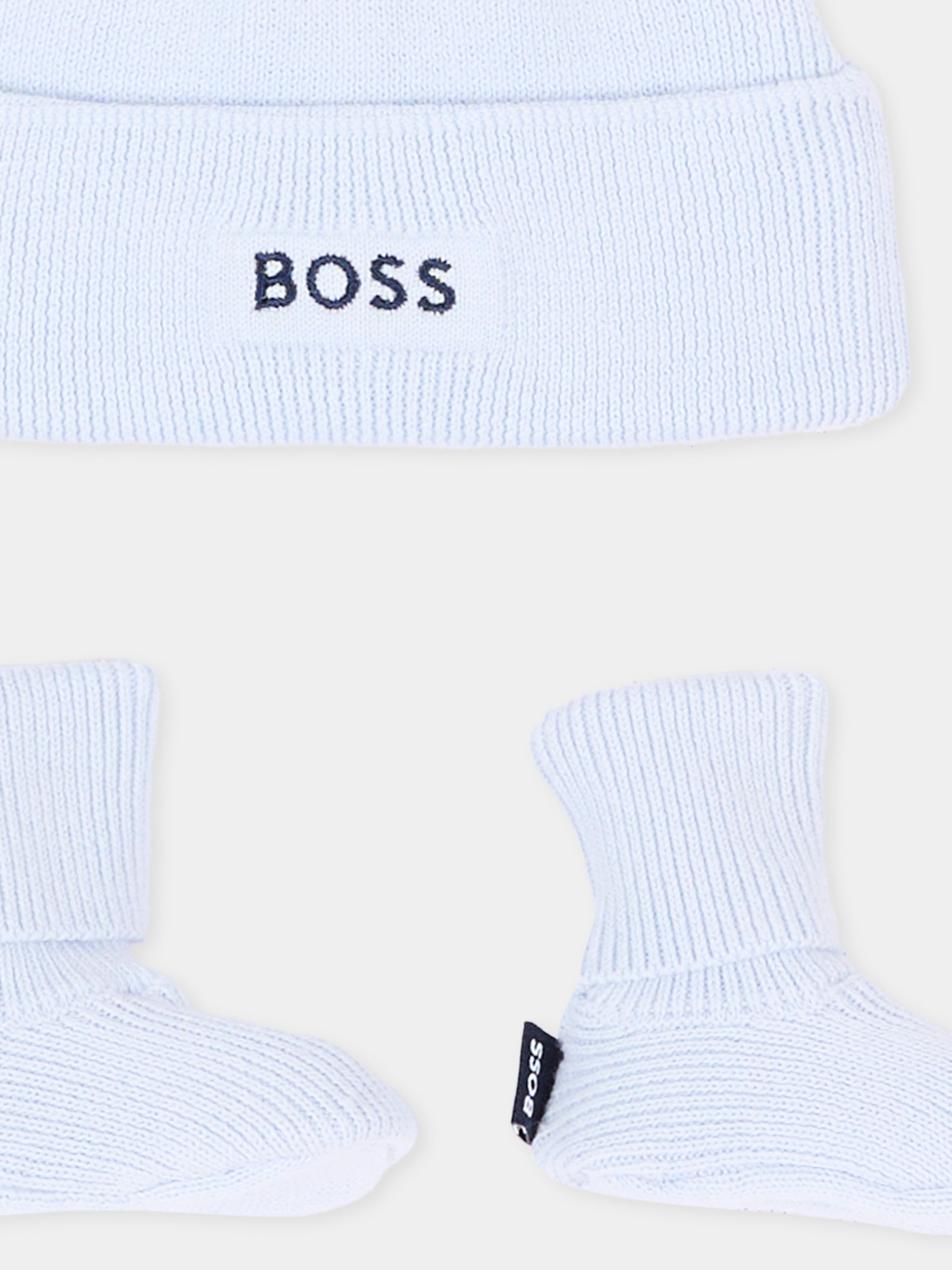 Set Accessori celeste per neonato con logo,Boss,J53569 771