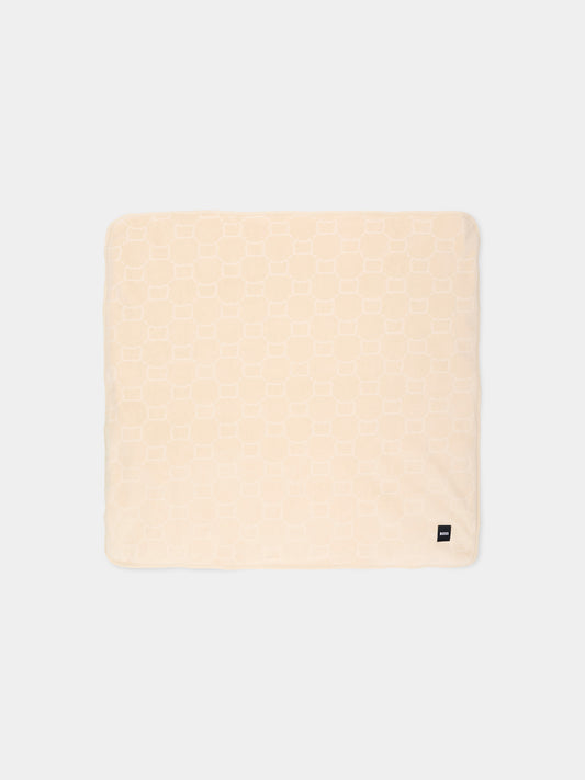 Coperta avorio per neonato con logo,Boss,J53571 21K