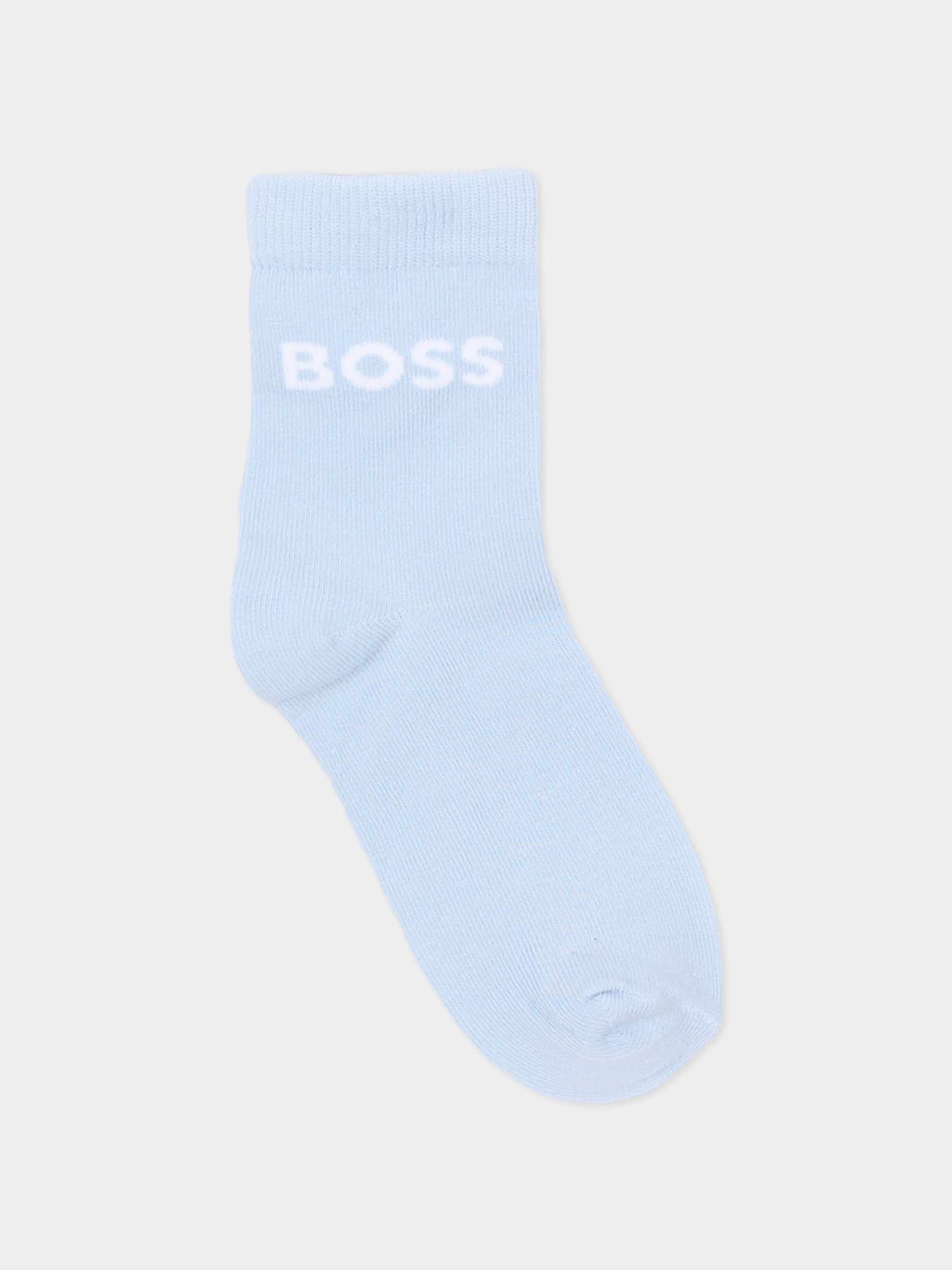 Calzini multicolor per neonato con logo,Boss,J53578 849