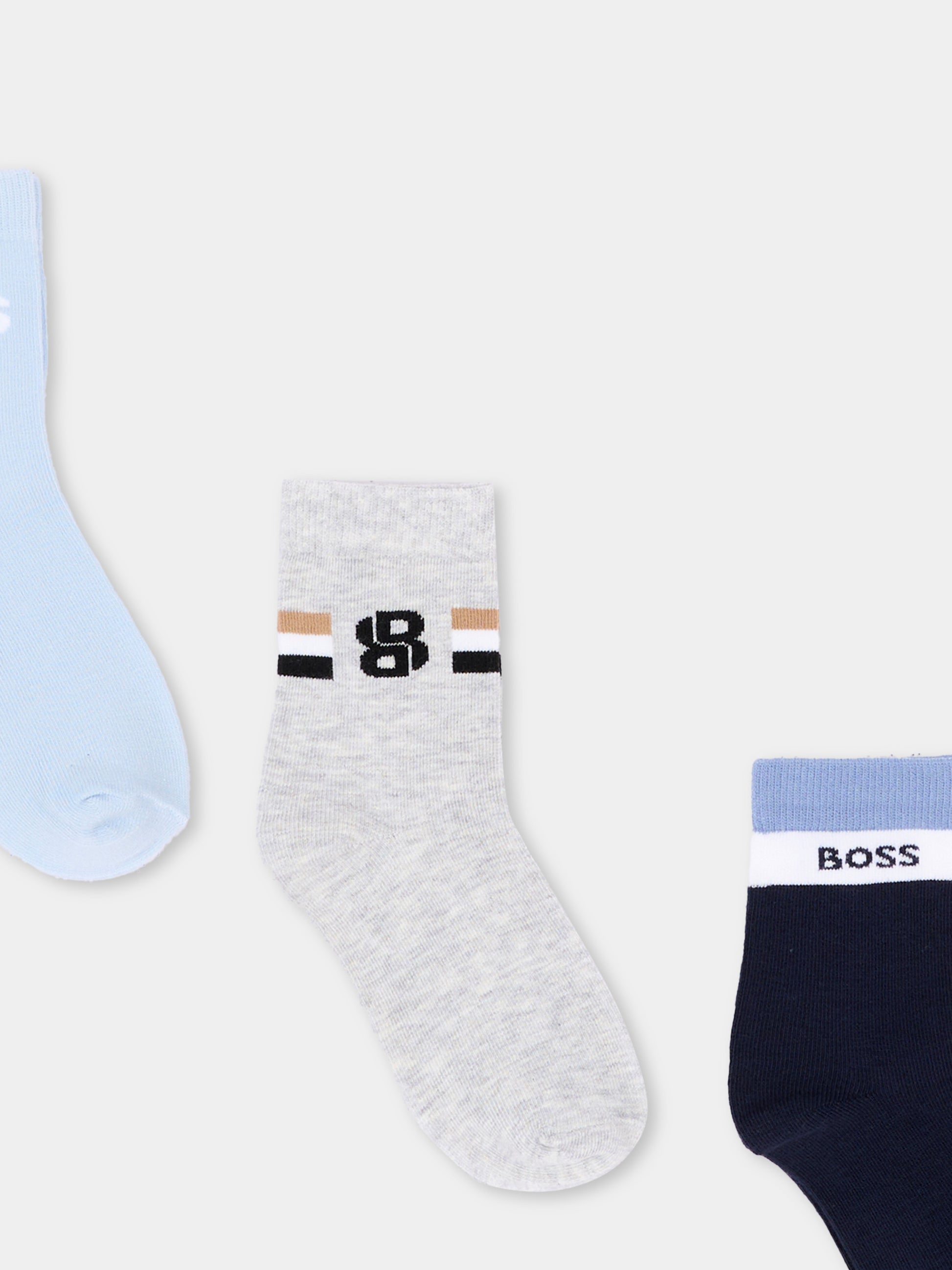 Calzini multicolor per neonato con logo,Boss,J53578 849