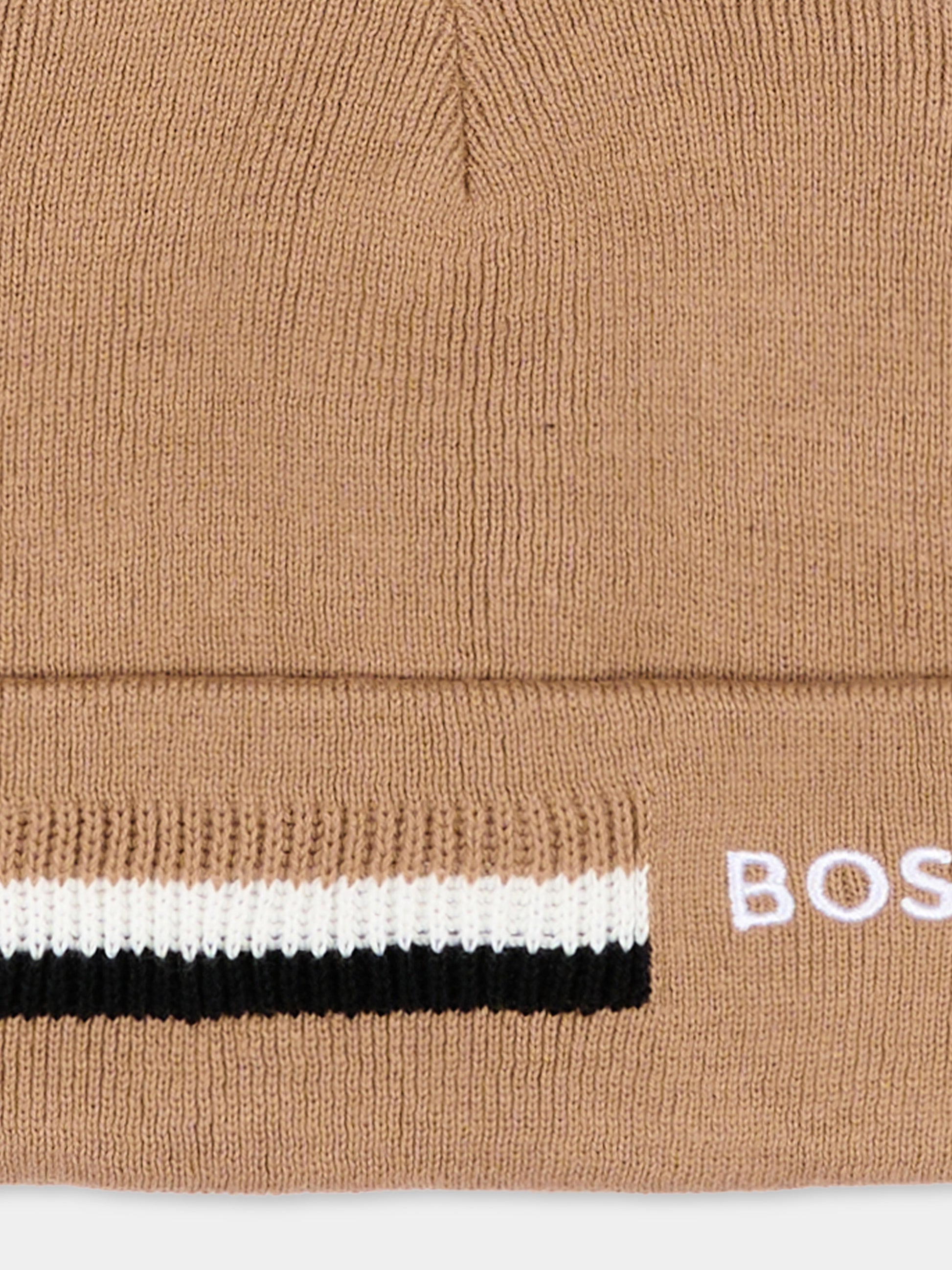Berretto beige per bambino con logo,Boss,J53586 269