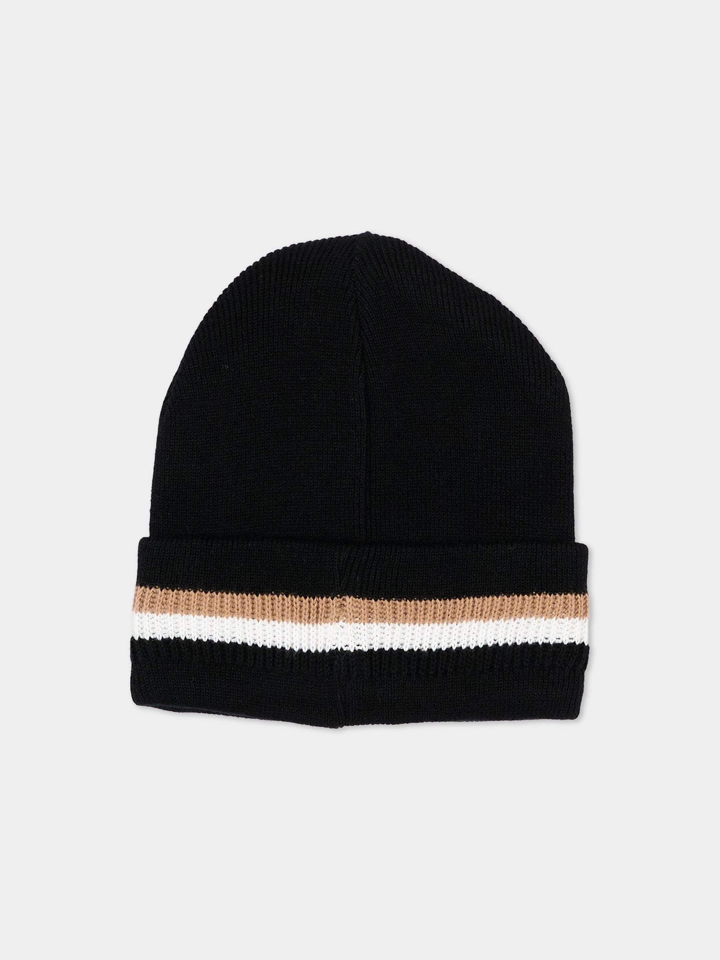 Berretto nero per bambino con logo,Boss,J53586 09B