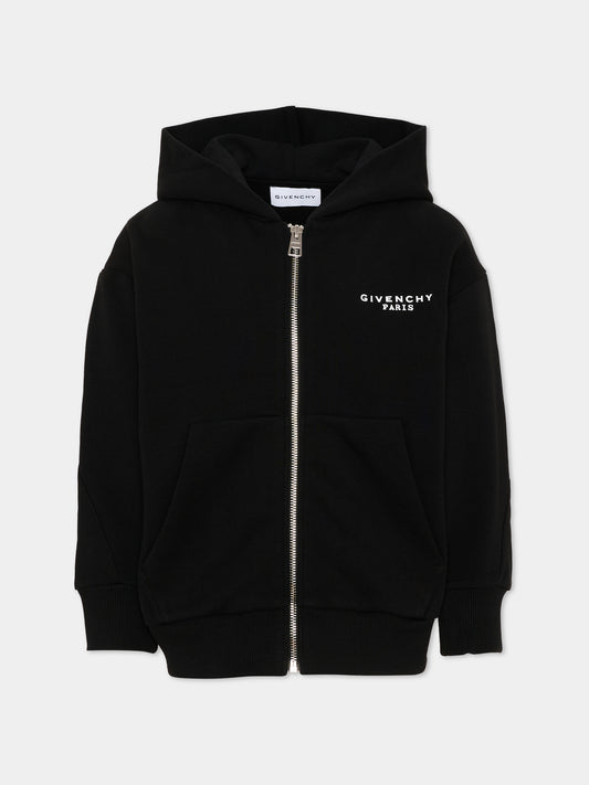 Felpa nera per bambini con logo,Givenchy Kids,H31285 09B