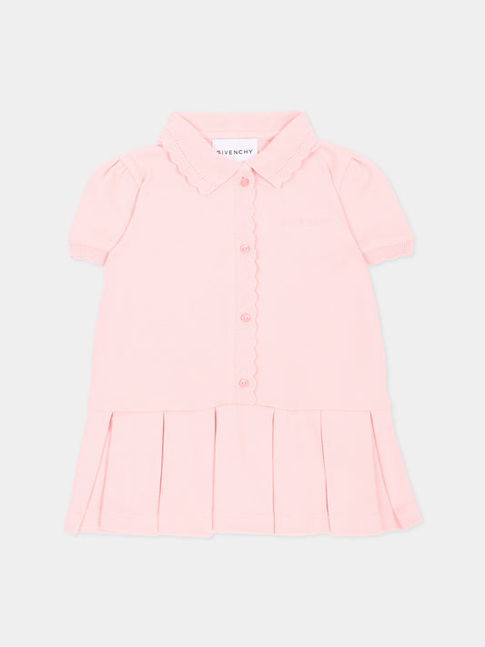 Vestito rosa per neonata con logo,Givenchy Kids,H31301 46G