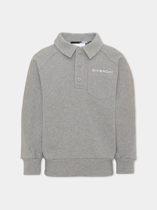 Polo grigia per bambino con logo,Givenchy Kids,H31348 A47