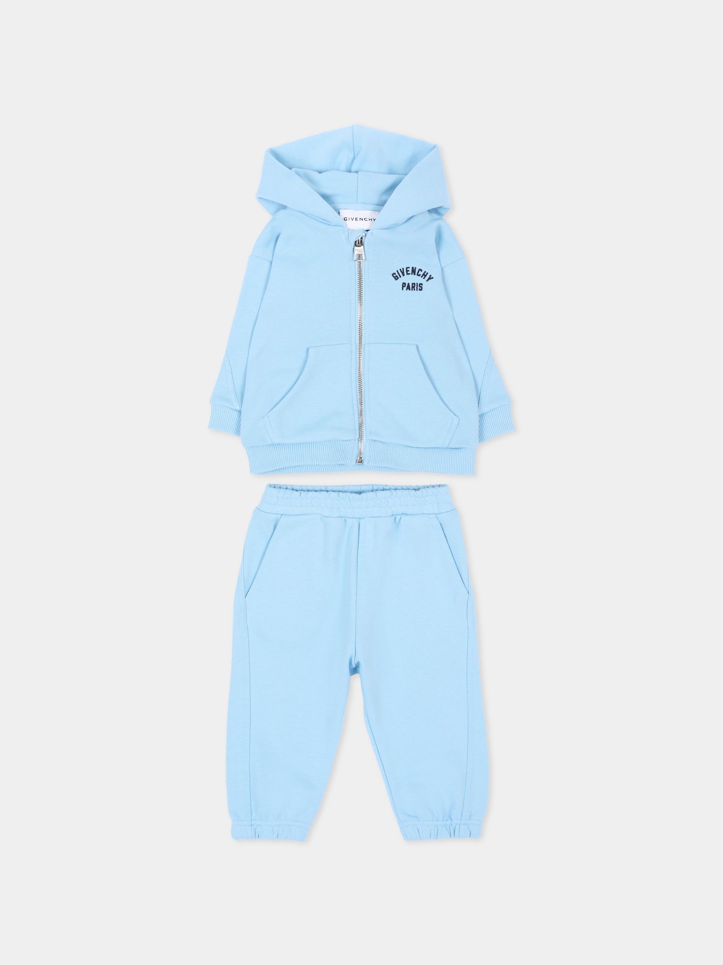 Completo sportivo lungo celeste per neonato,Givenchy Kids,H31366 789