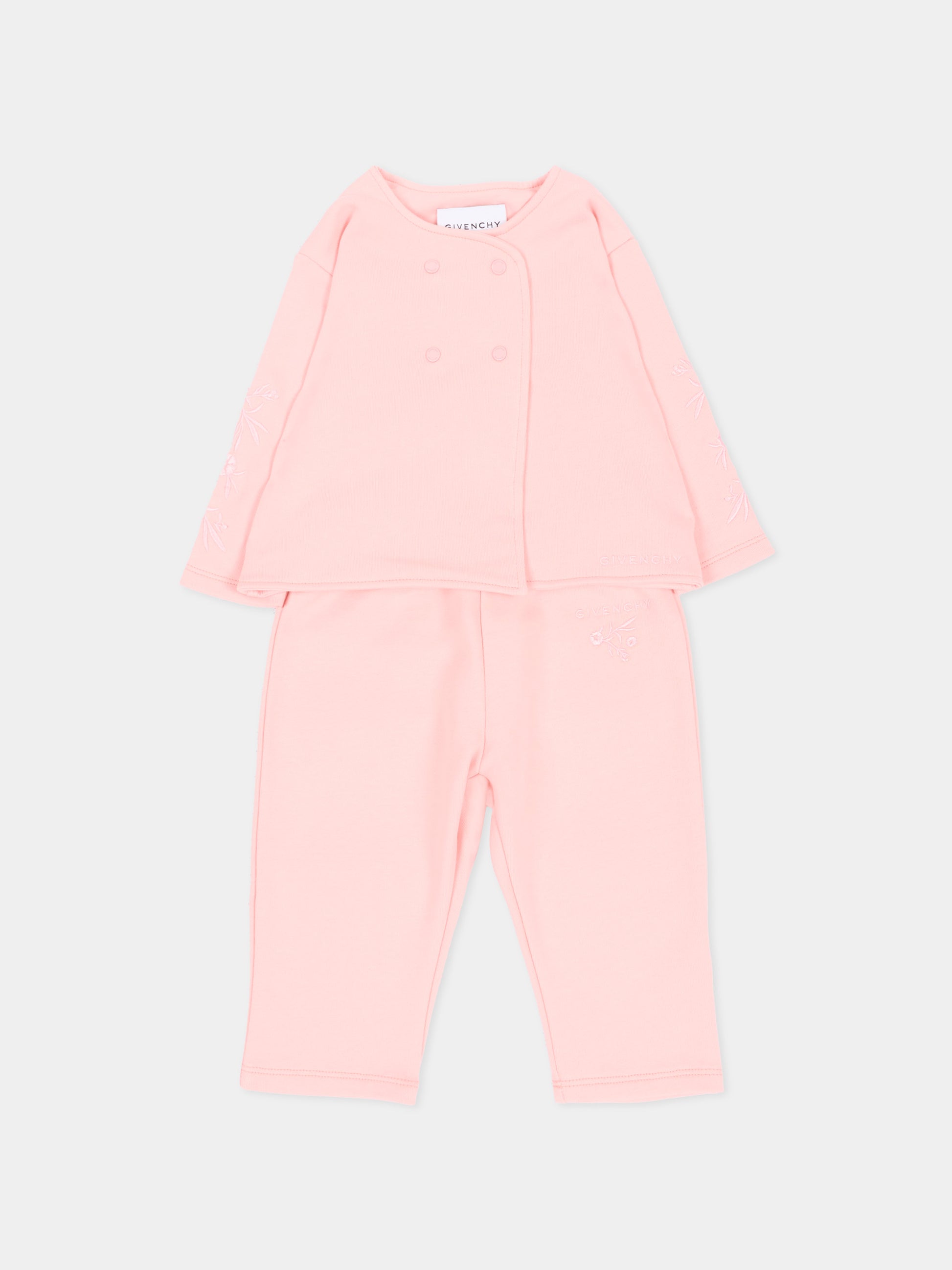 Completo sportivo lungo rosa per neonata,Givenchy Kids,H31377 46G