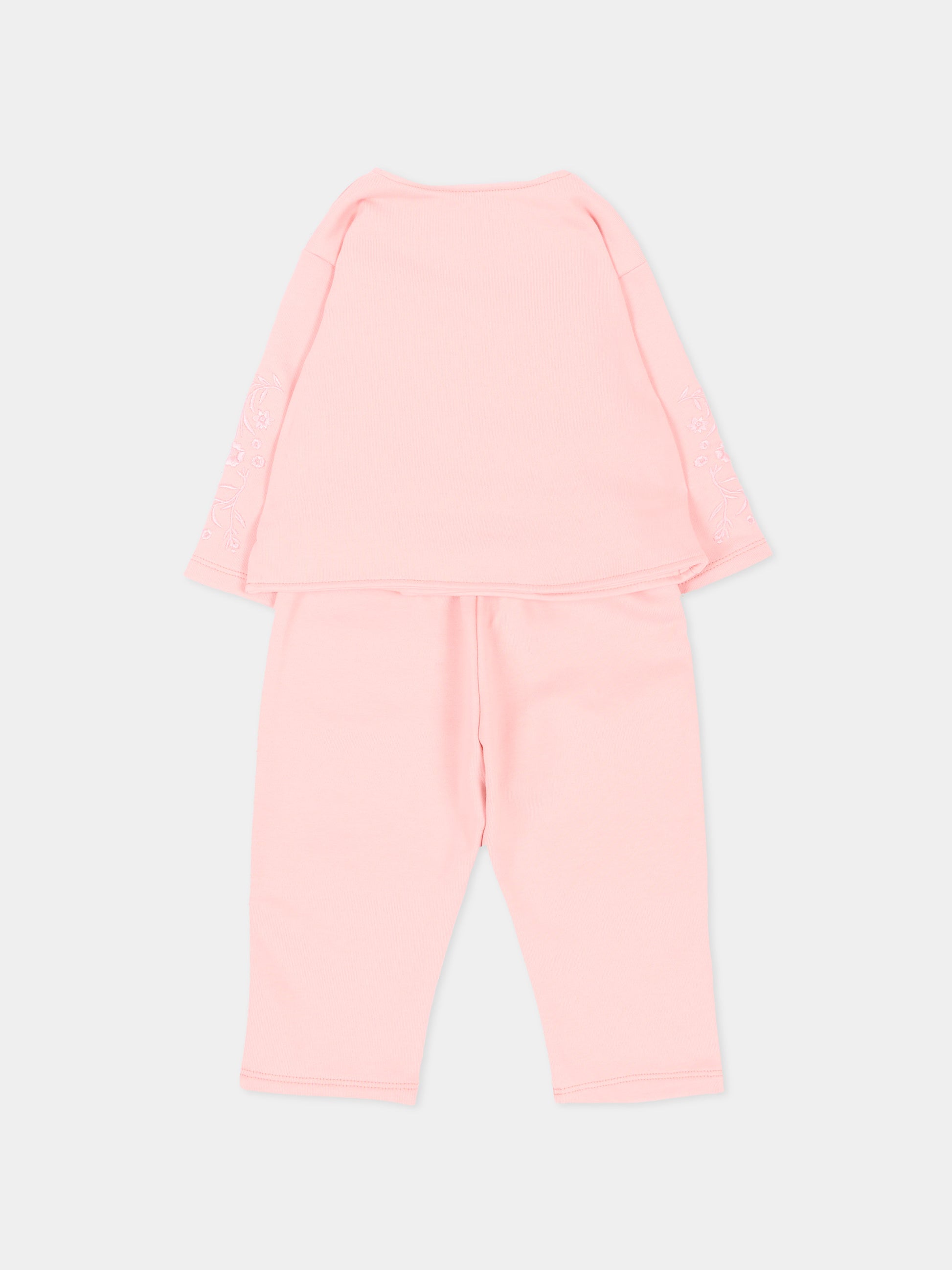Completo sportivo lungo rosa per neonata,Givenchy Kids,H31377 46G