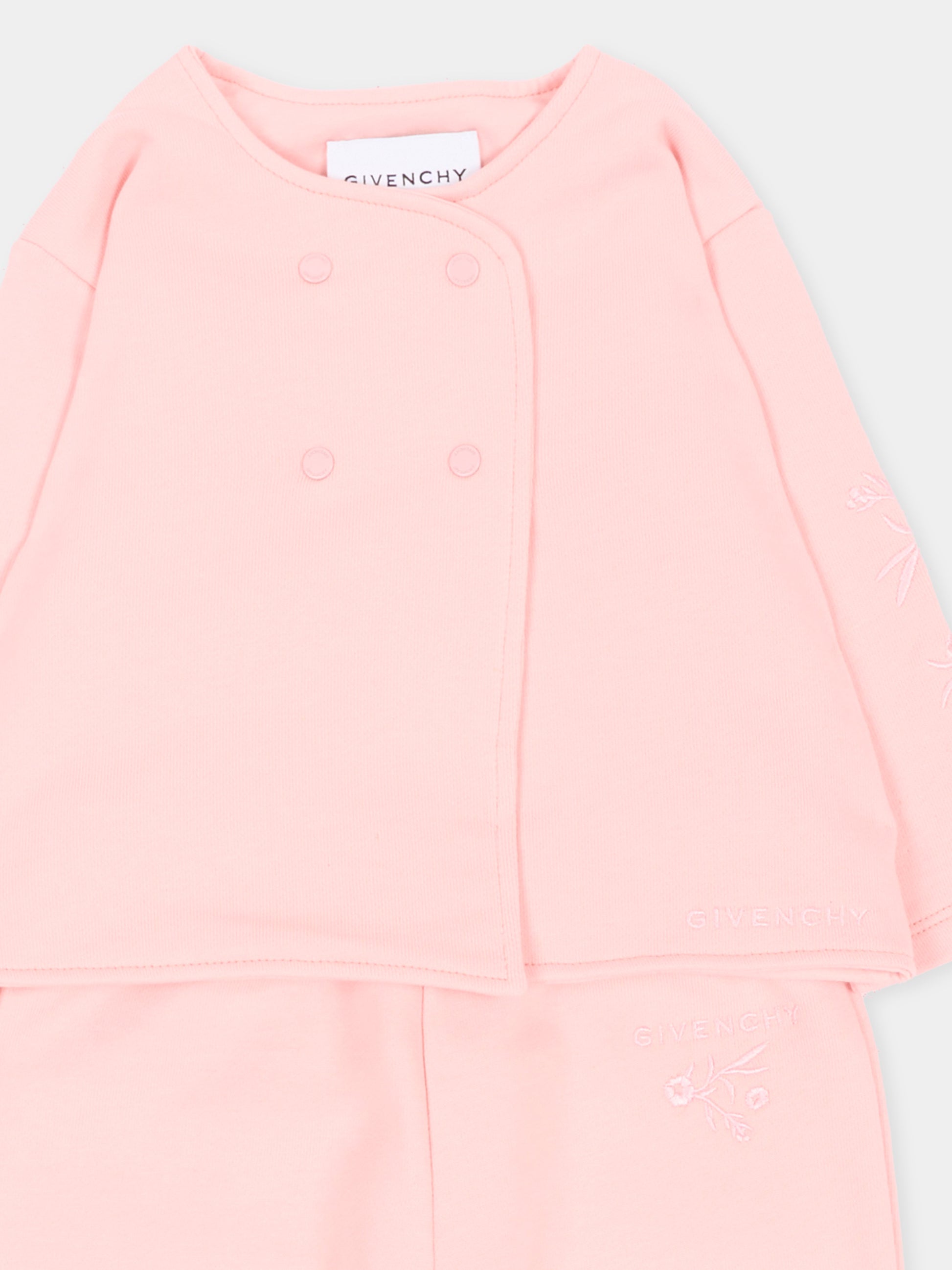 Completo sportivo lungo rosa per neonata,Givenchy Kids,H31377 46G
