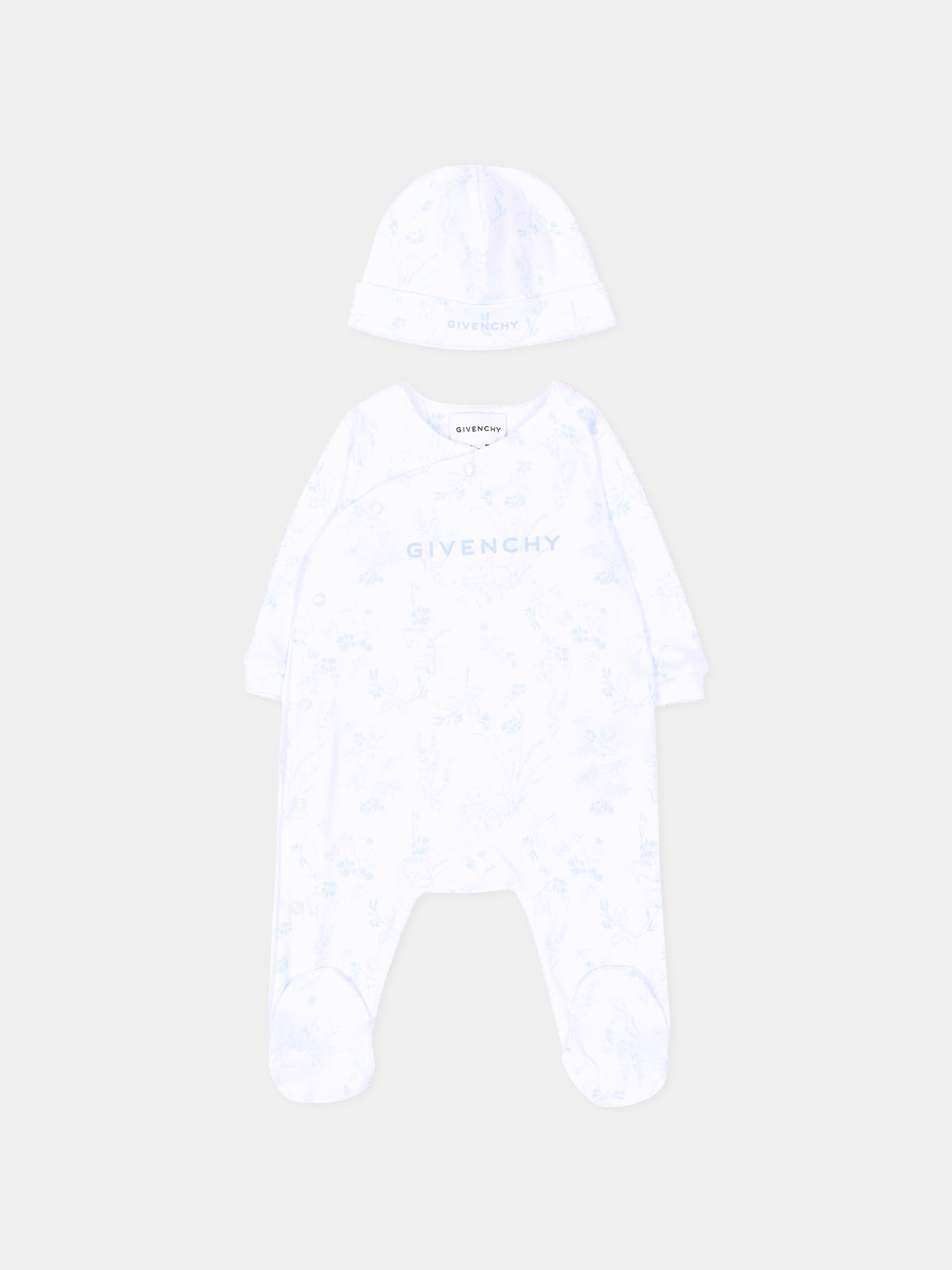 Set Tutine bianco per neonato floreale,Givenchy Kids,H31534 N48