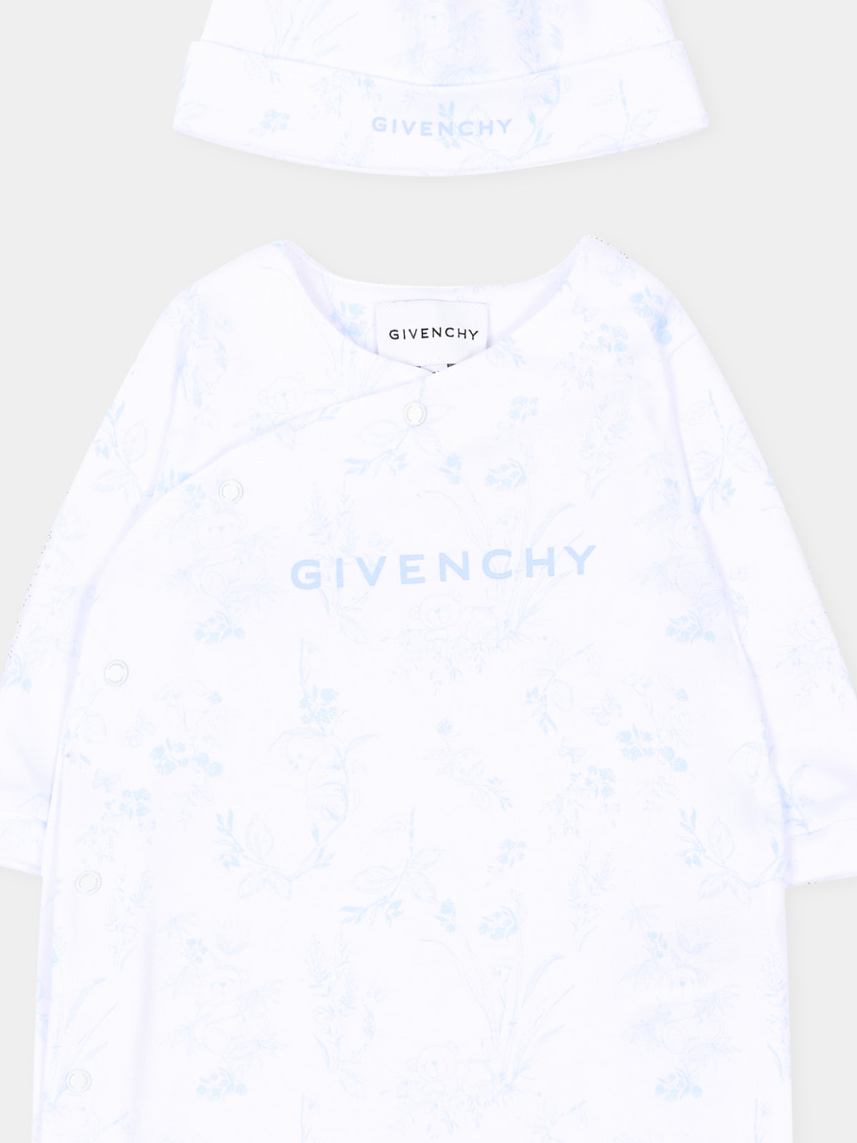 Set Tutine bianco per neonato floreale,Givenchy Kids,H31534 N48