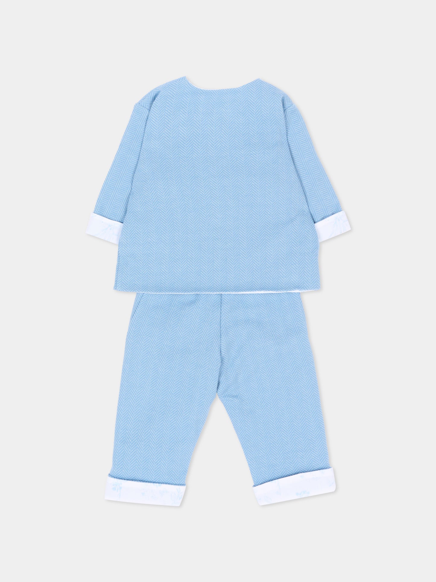 Completo nascita azzurro con ricamo,Givenchy Kids,H31537 783